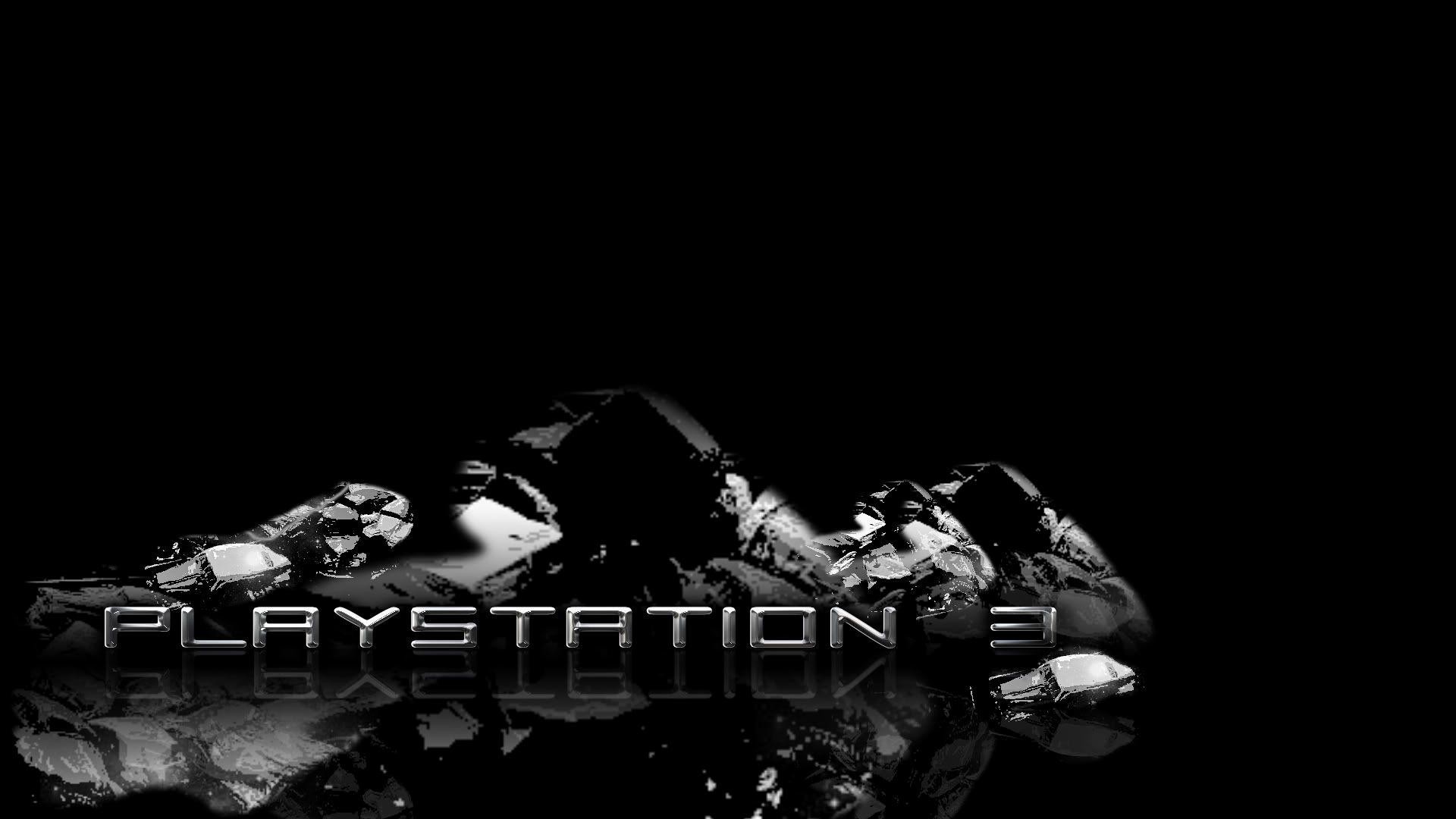 PlayStation 3, Logo, Bianco e nero, Full HD, sfondo per PC e portatile