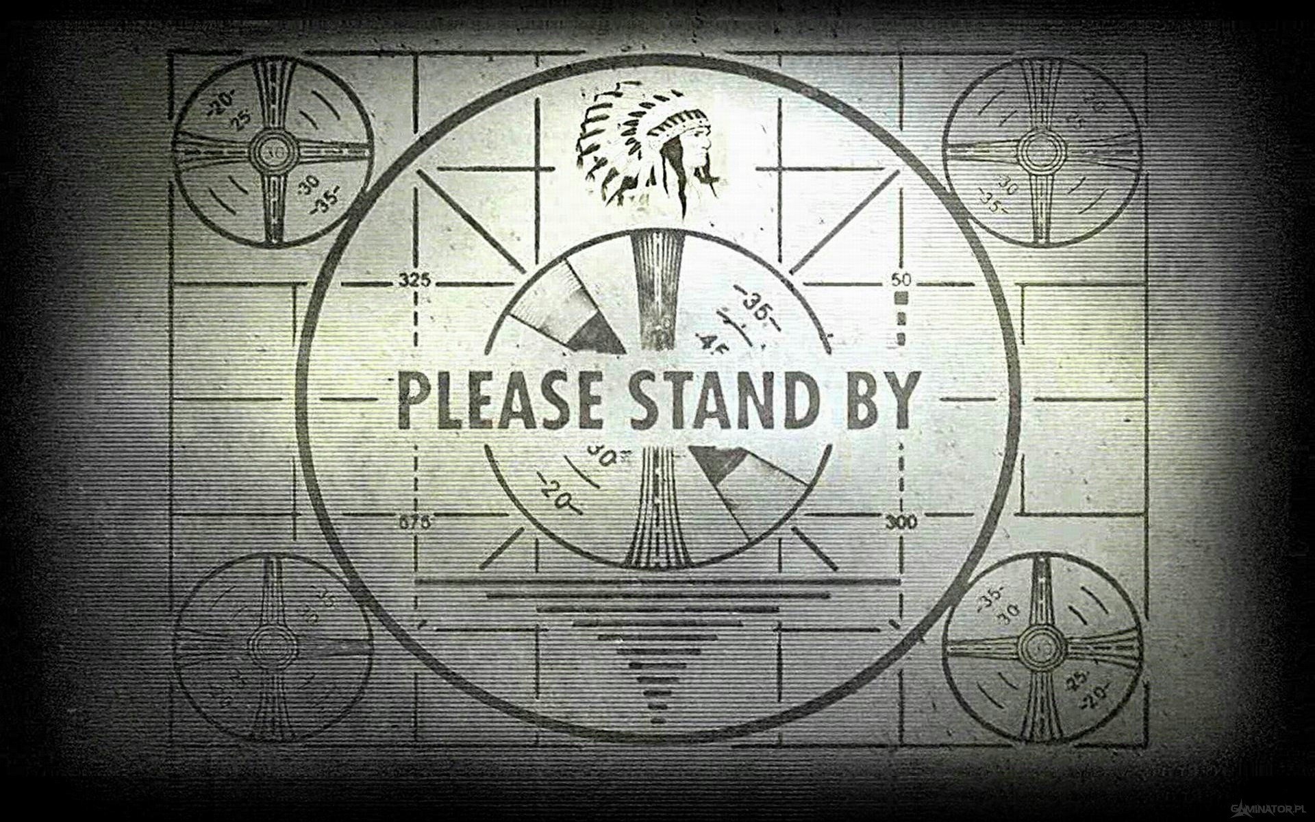 Please Stand By, Fallout, Schermo di prova, Bianco e nero, Full HD, sfondo per PC e portatile