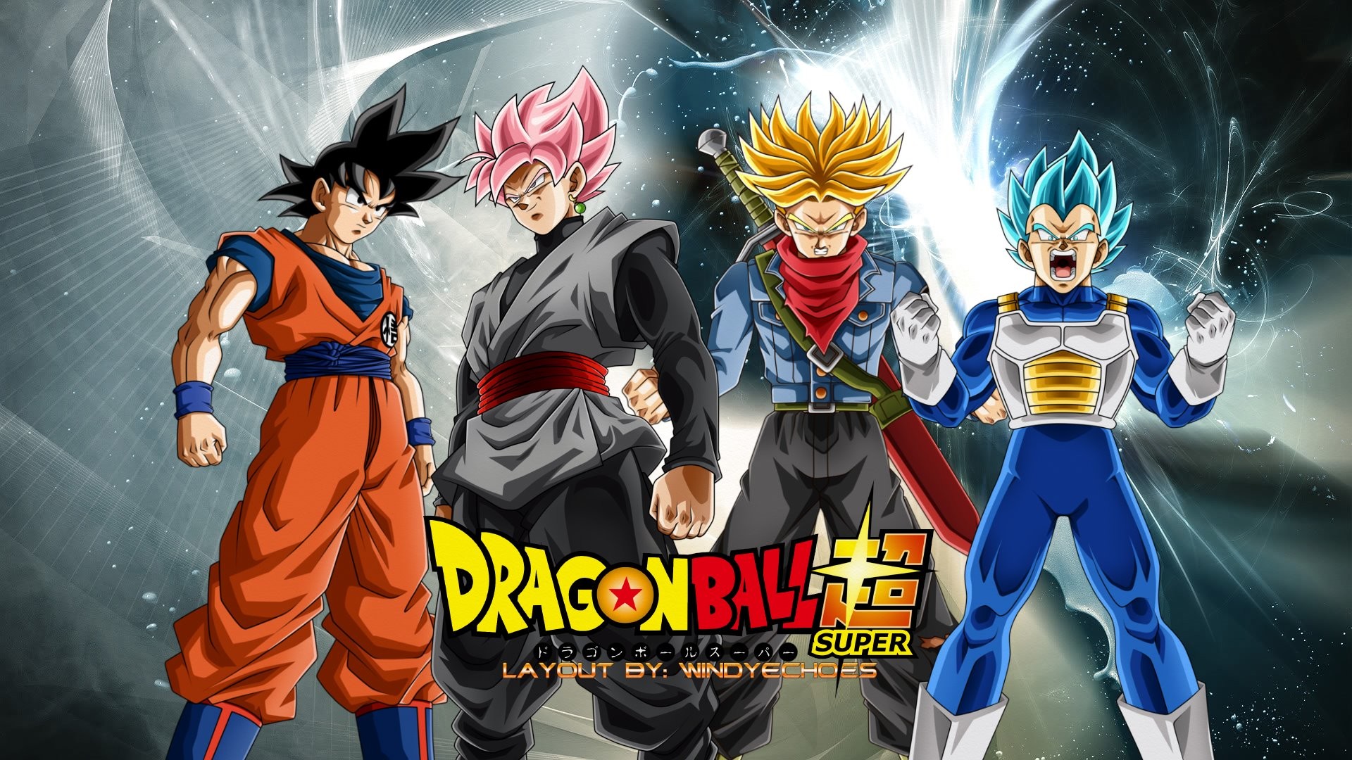 Goku, Goku Black, Trunks del futuro, Vegeta, Dragon Ball Super, 1920x1080, sfondo per PC