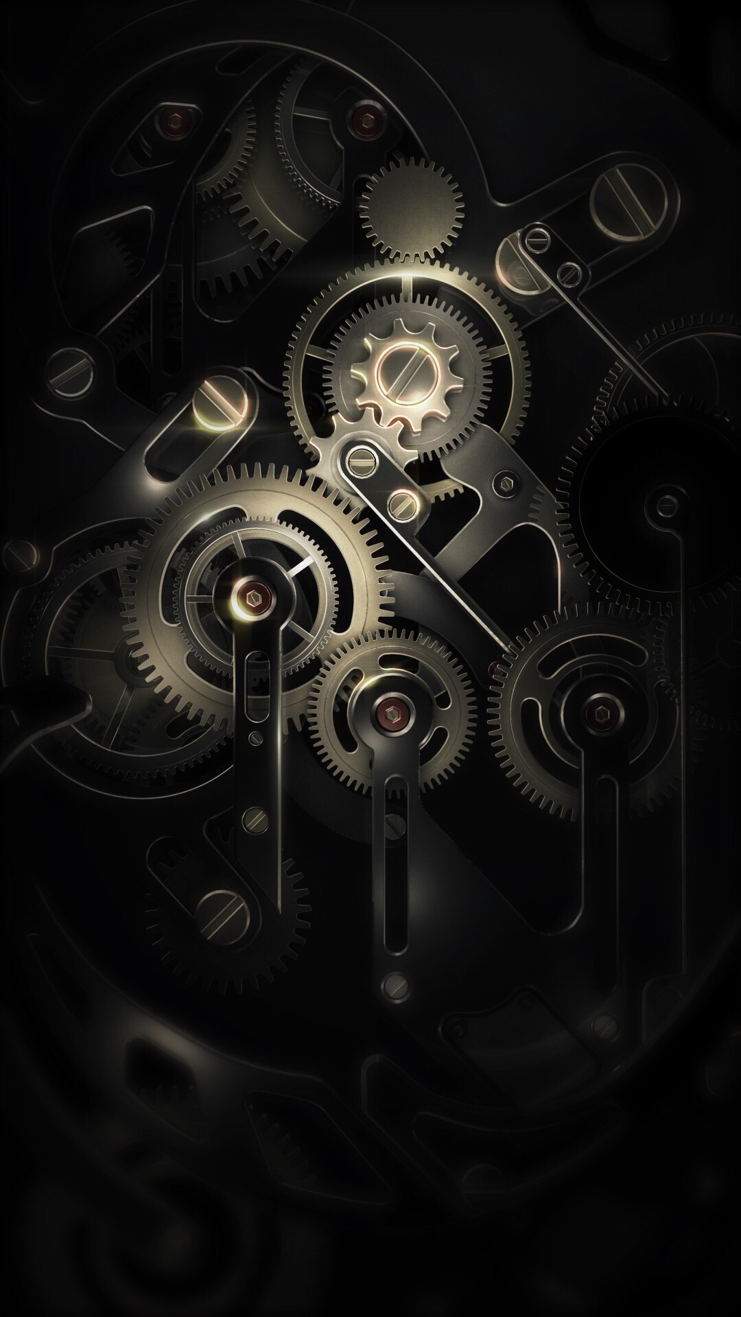 Ingranaggi, Meccanismo, Steampunk, Sfondo scuro, 1080x1920, schermata di blocco iPhone