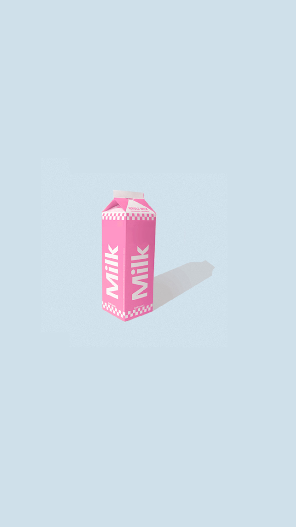 Cartone del latte, Minimalista, Rosa, Azzurro, 1242x2208, schermata di blocco iPhone