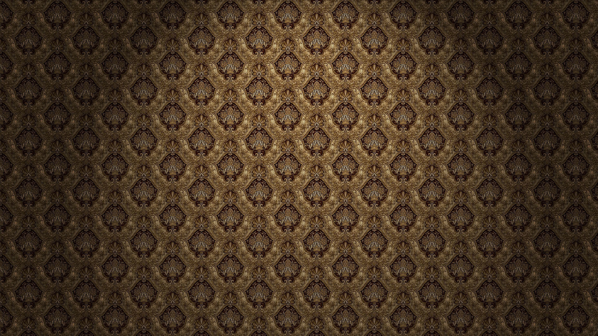Damascato, Motivo, Marrone e oro, 1920x1080, sfondo per PC