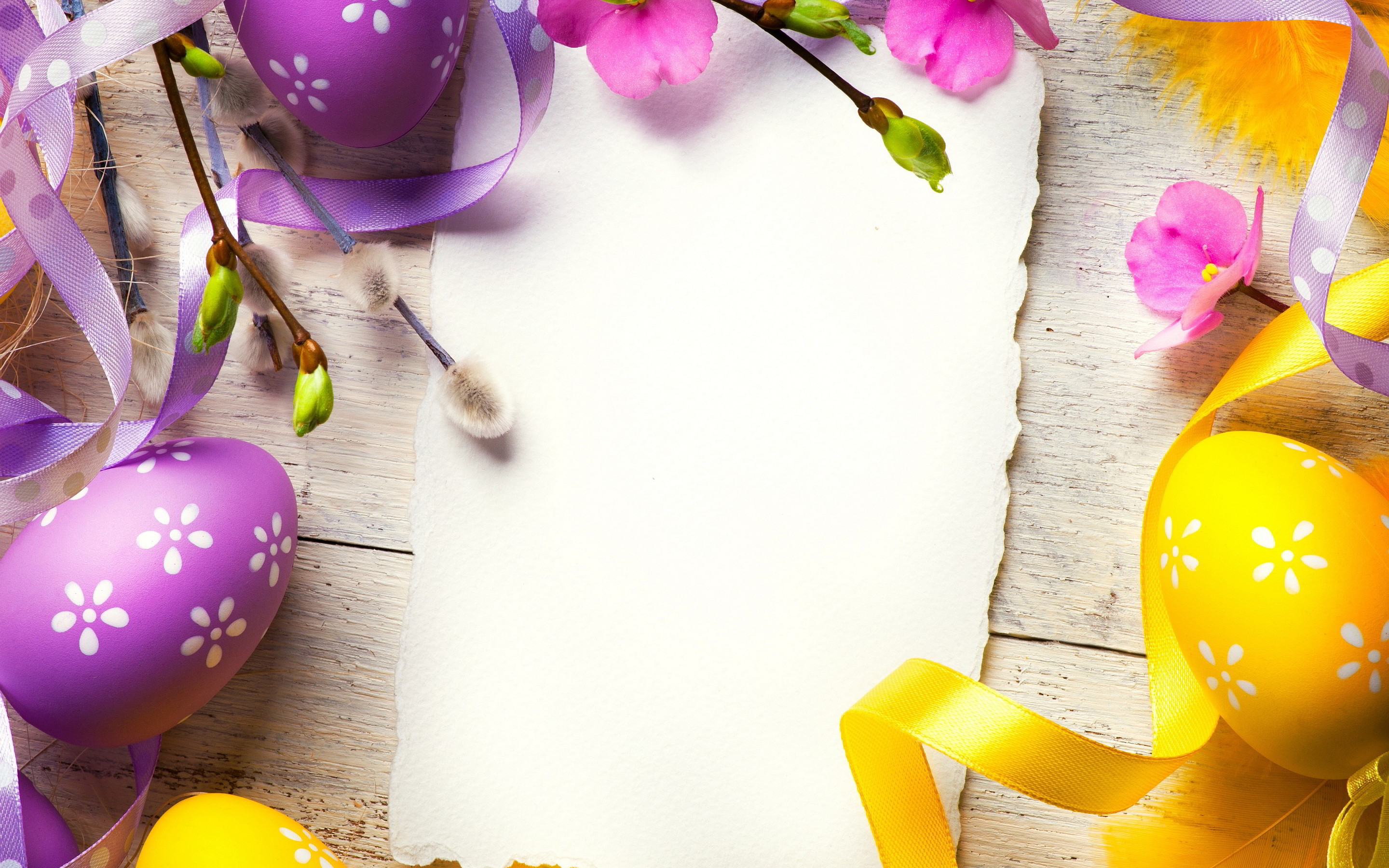 Uova di Pasqua, Cornice, Nastri, Viola, 2880x1800, sfondo MacBook Pro