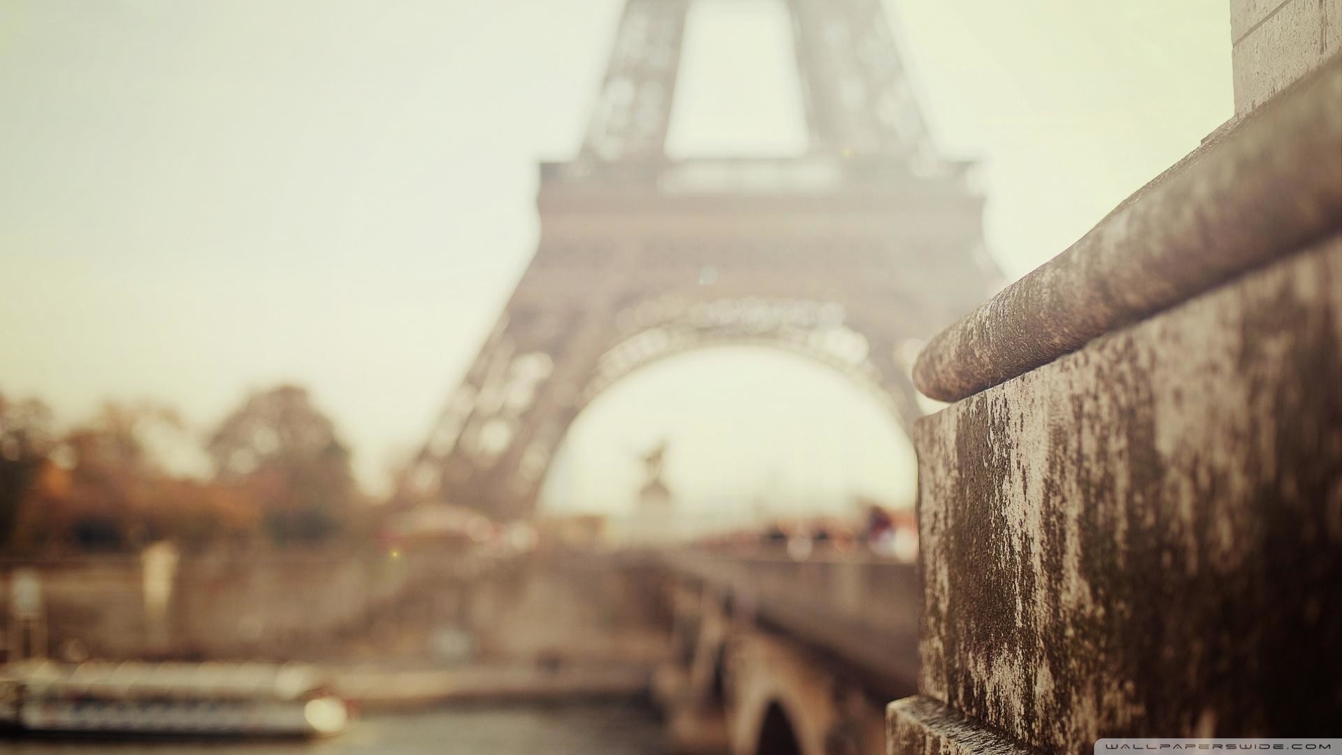 Torre Eiffel, Parigi, Ponte, Bokeh, Effetto vintage, Full HD, sfondo per portatile