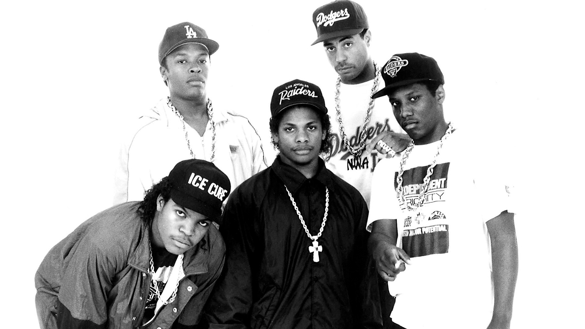 N.W.A, Eazy-E, Ice Cube, Dr. Dre, MC Ren, DJ Yella, Hip hop, Full HD 1080p, sfondo desktop