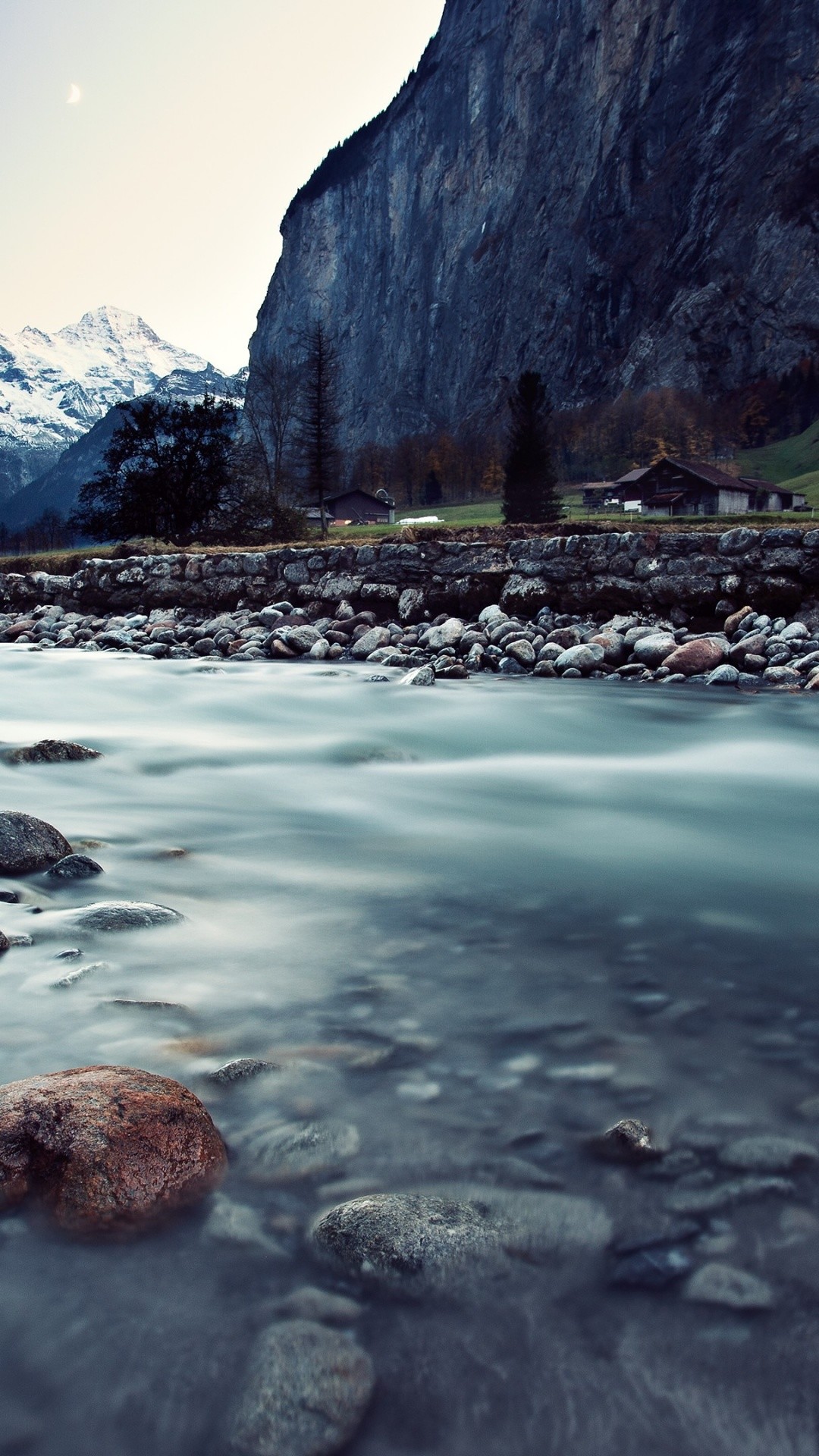 Lauterbrunnen, Svizzera, Fiume, Valle, Montagne, sfondo per cellulare, iPhone e Android