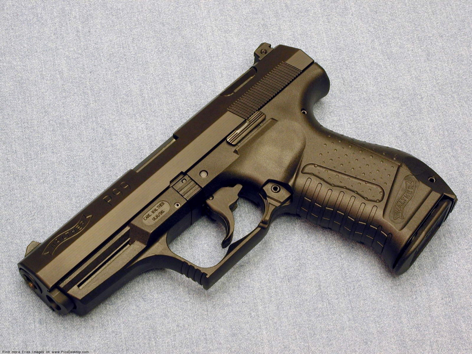 Walther P99, Pistola, Sfondo grigio, Full HD, schermata di blocco iPad