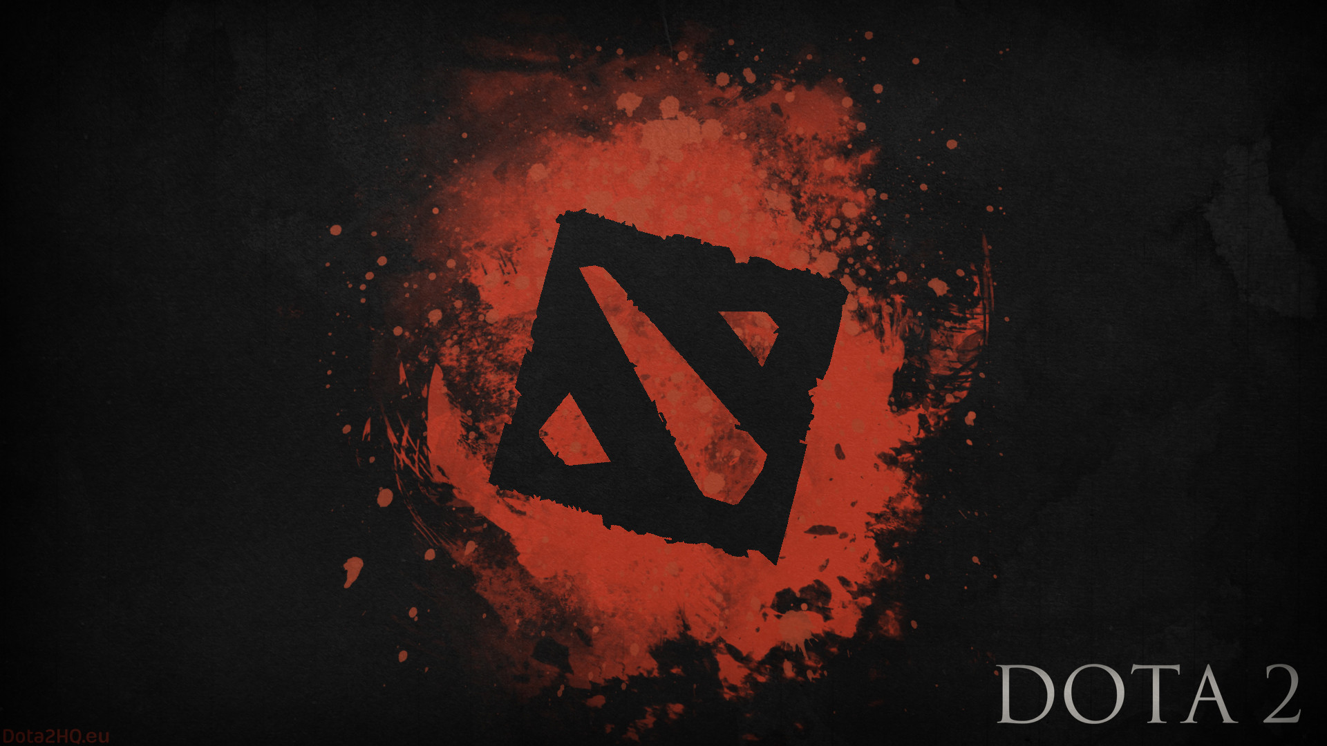 Dota 2, Logo, Schizzi, Arancione, Nero, Full HD, sfondo per PC