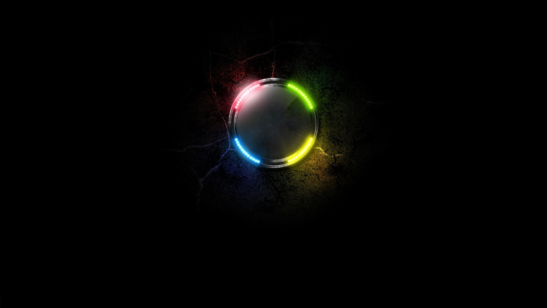 Anello luminoso, Arcobaleno, Sfondo nero, Astratto, Full HD, wallpaper per PC