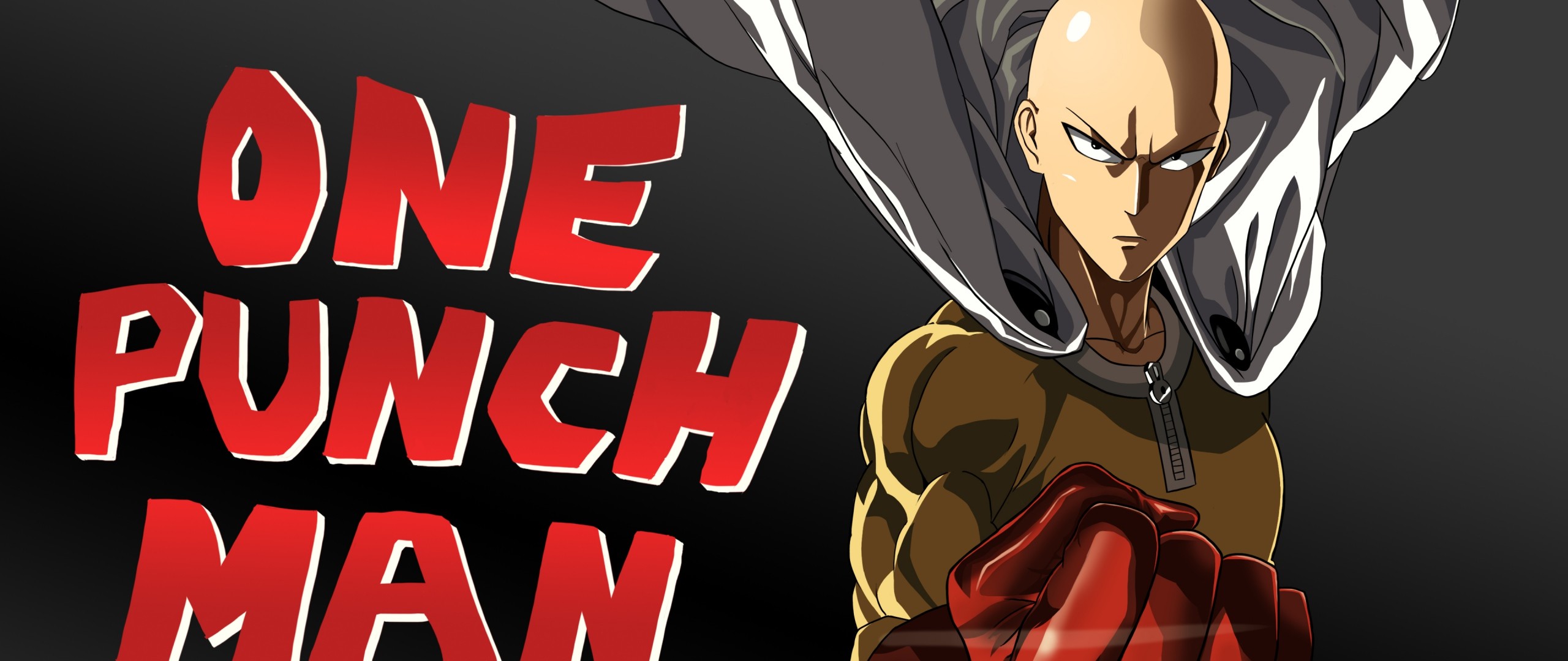 Saitama, One Punch Man, Logo, Mantello, 21:9 Full HD, sfondo widescreen