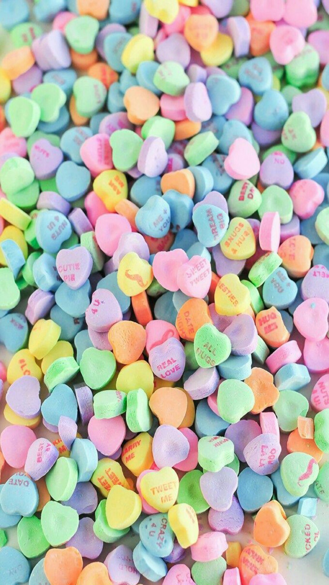 Caramelle a cuore, Pastello, Dolci, Full HD, wallpaper per smartphone