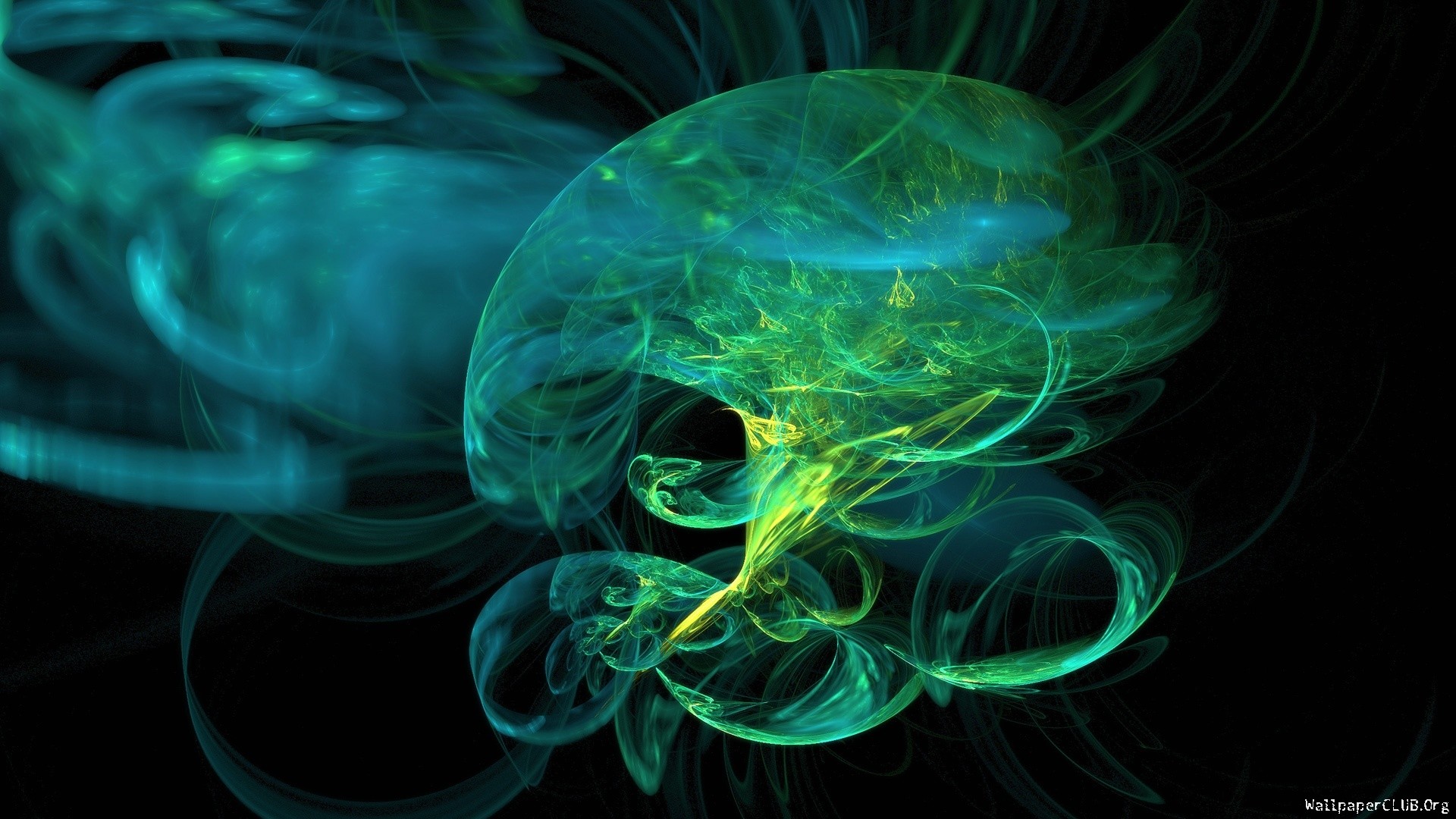 Astratto, Fumo, Verde acqua, Frattale, sfondo per il tuo cellulare