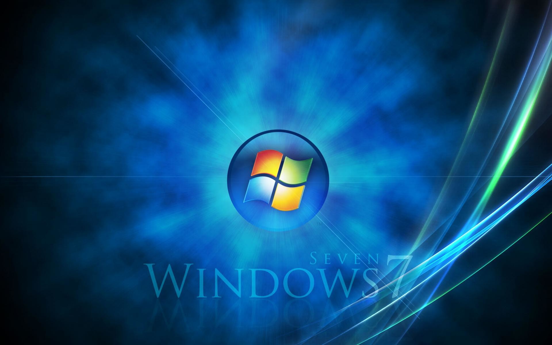 Windows 7, Orb di Windows, Blu, Onde di luce, 1920x1200, sfondo per PC