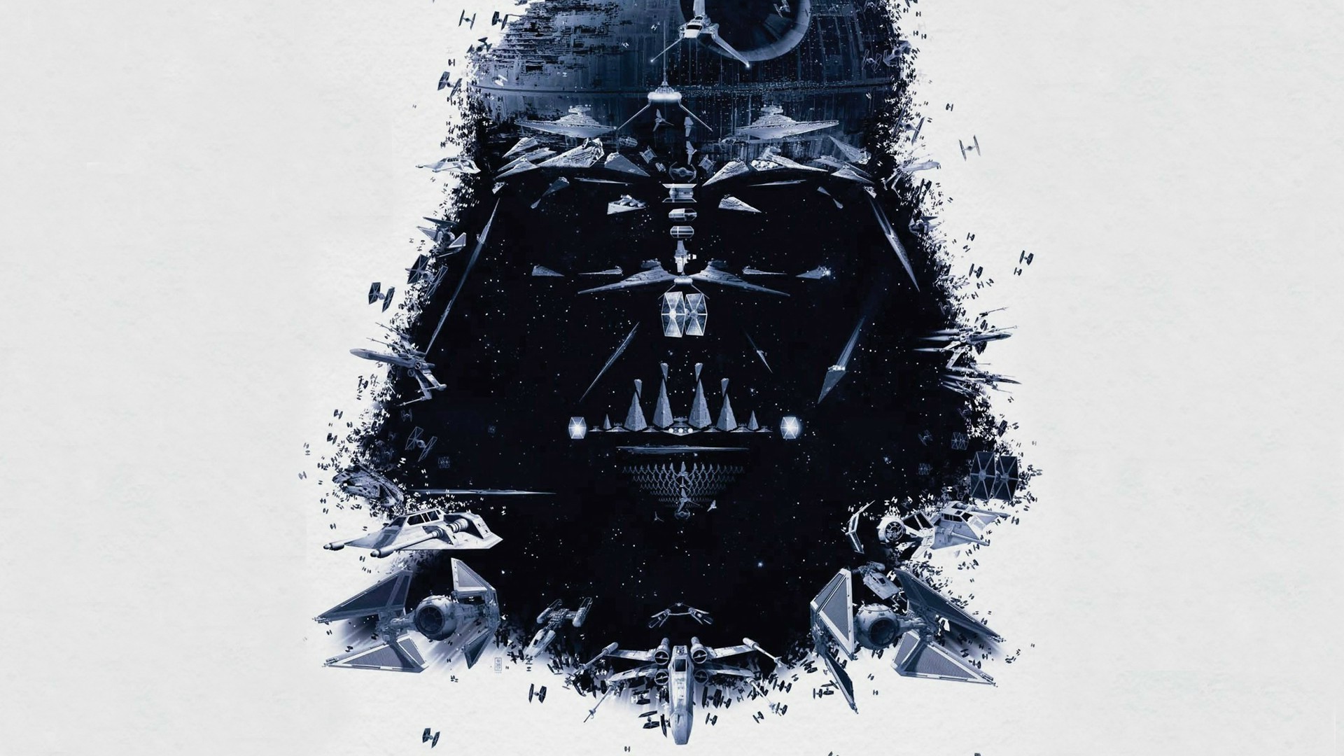 Darth Vader, Morte Nera, Caccia TIE, Arte grafica, Full HD, sfondo per PC