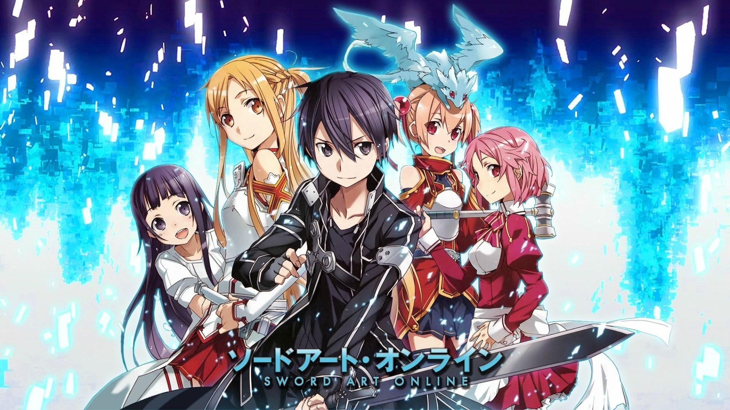 Kirito, Asuna, Yui, Silica, Lisbeth, Sword Art Online, 16:9 2K, sfondo widescreen