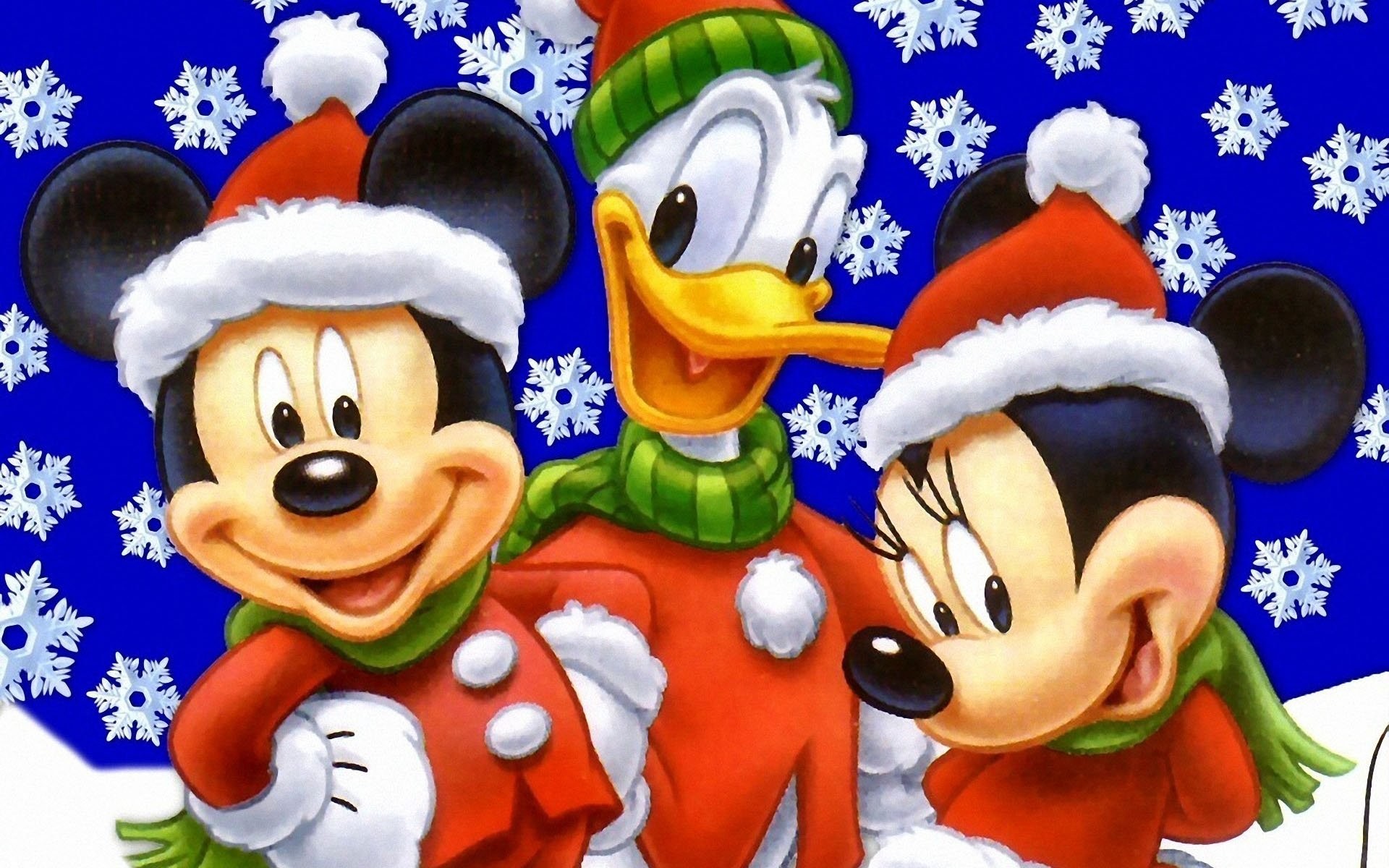 Topolino, Minnie, Paperino, Natale, Fiocchi di neve, 1920x1200, sfondo MacBook Pro