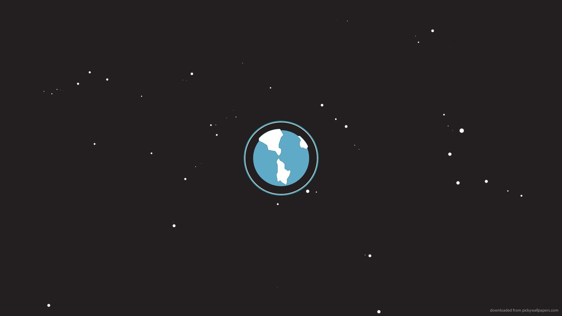 Terra, Spazio, Stelle, Minimalista, Full HD, sfondo per portatile