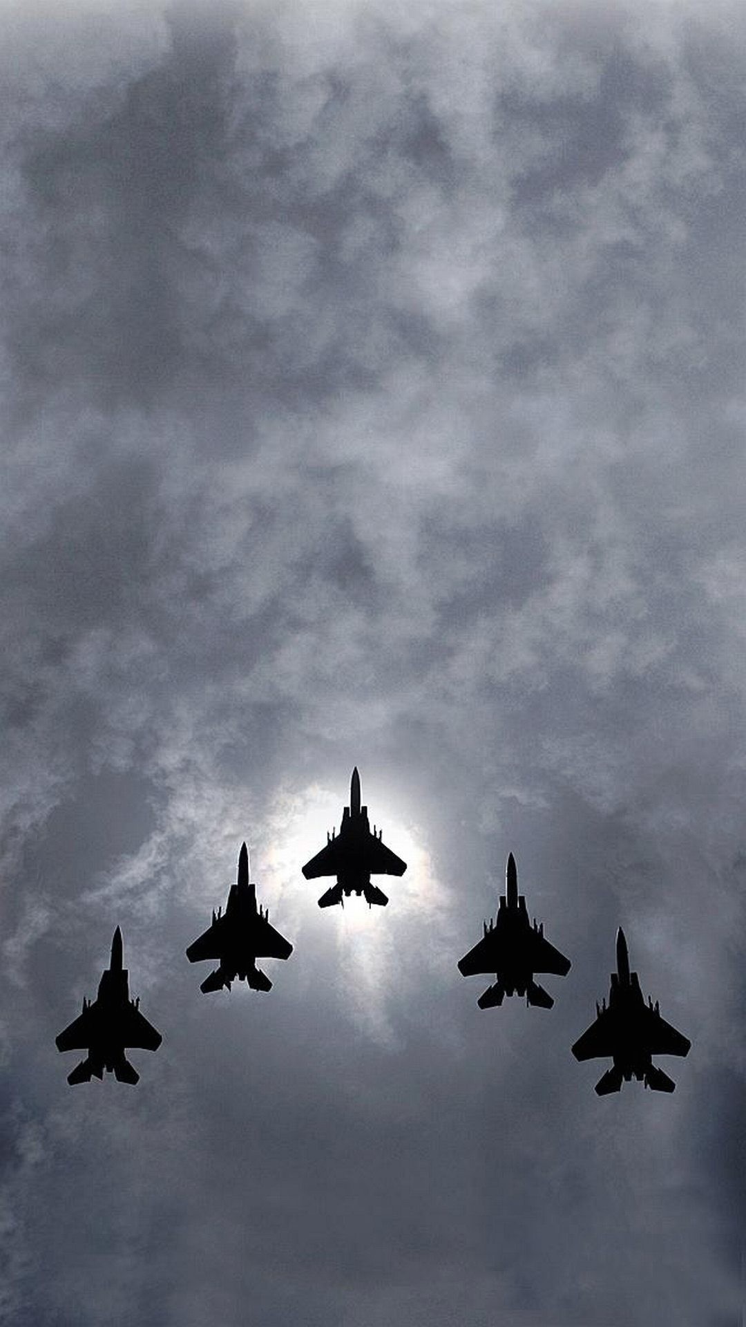 Caccia, Formazione, Silhouette, Nuvole, 1080x1920, schermata di blocco iPhone