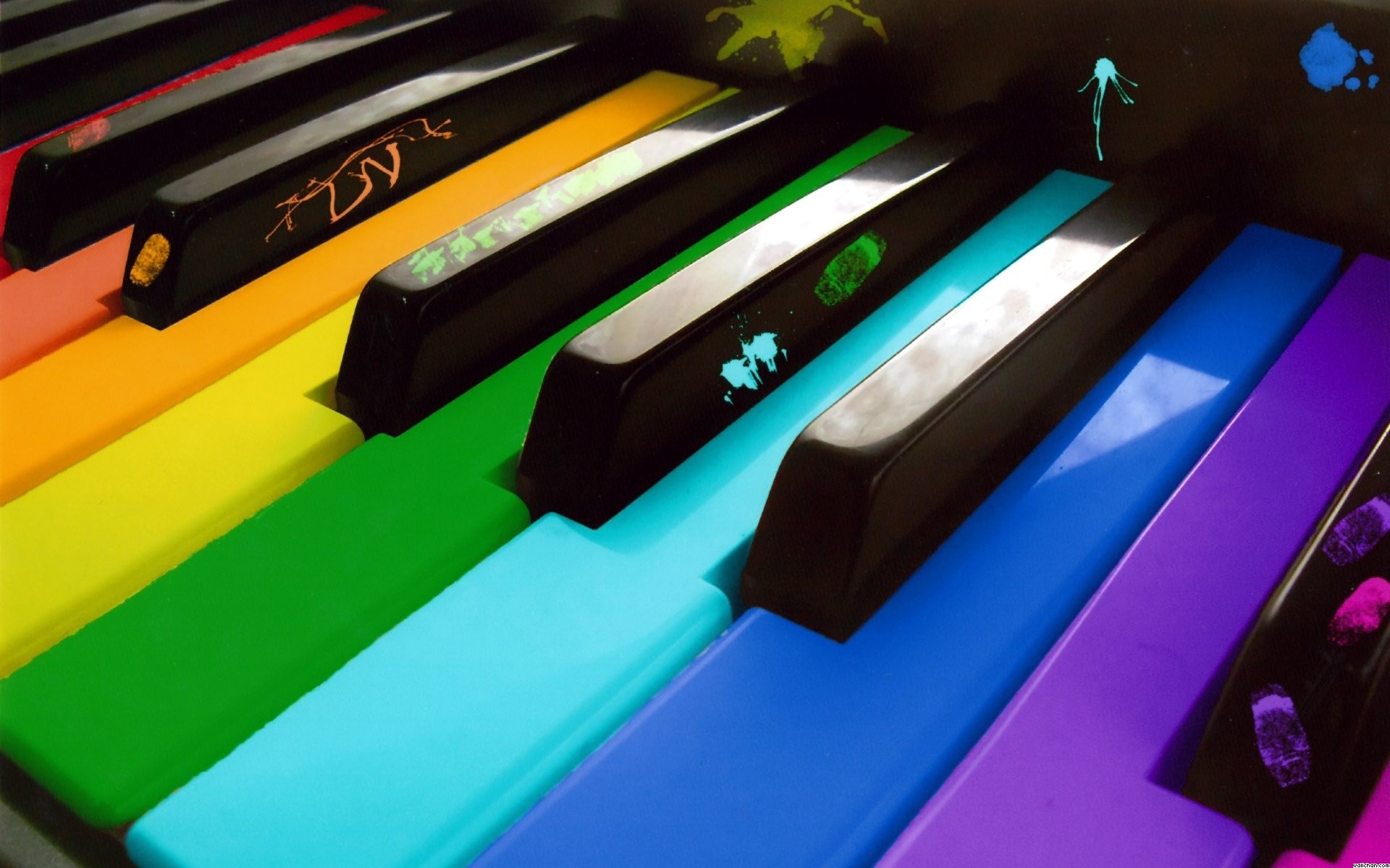 Tasti del pianoforte, Arcobaleno, Colorato, 1920x1200, sfondo MacBook Pro