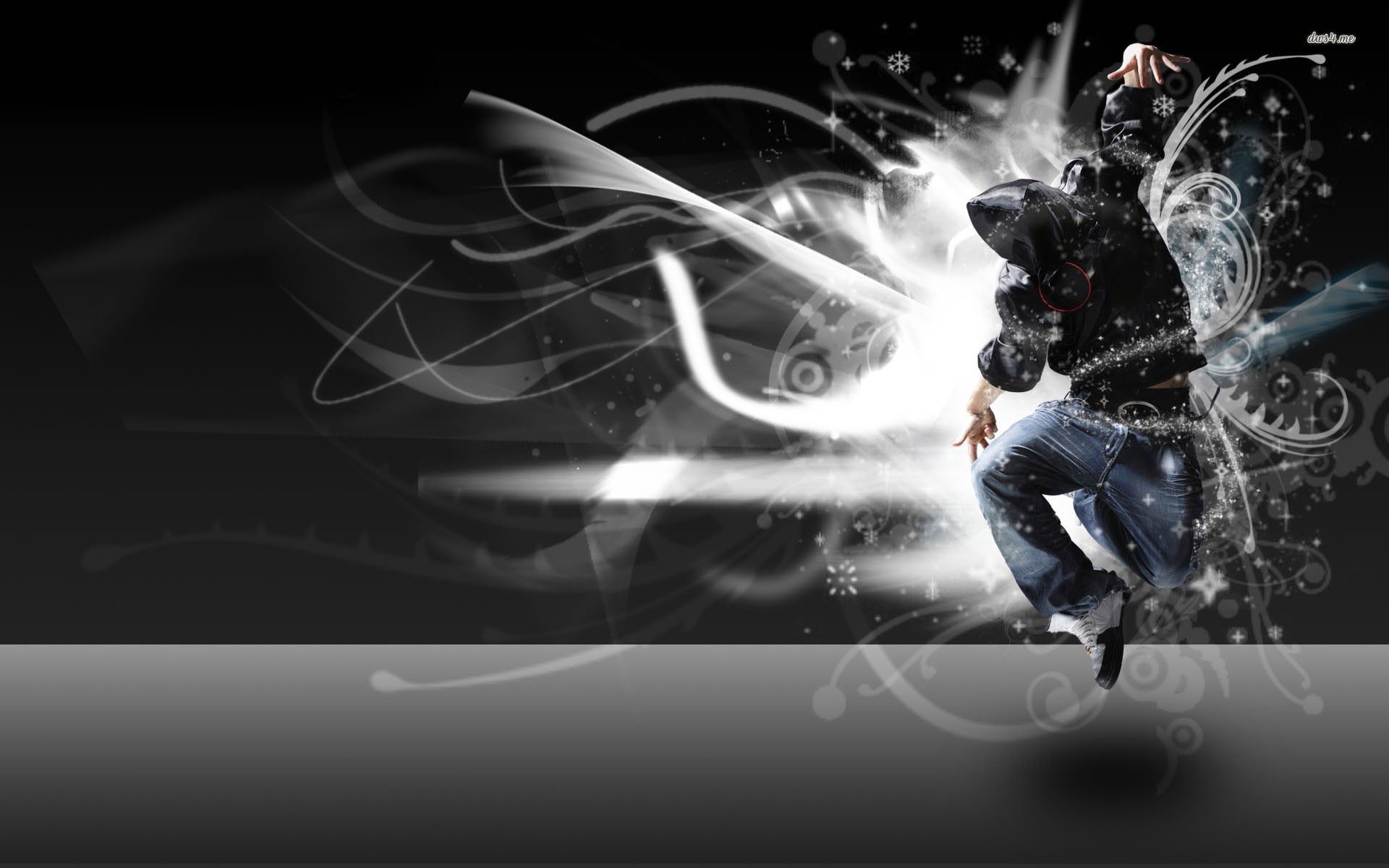 Ballerino hip hop, Arte digitale, Bianco e nero, 1920x1200, immagine di sfondo
