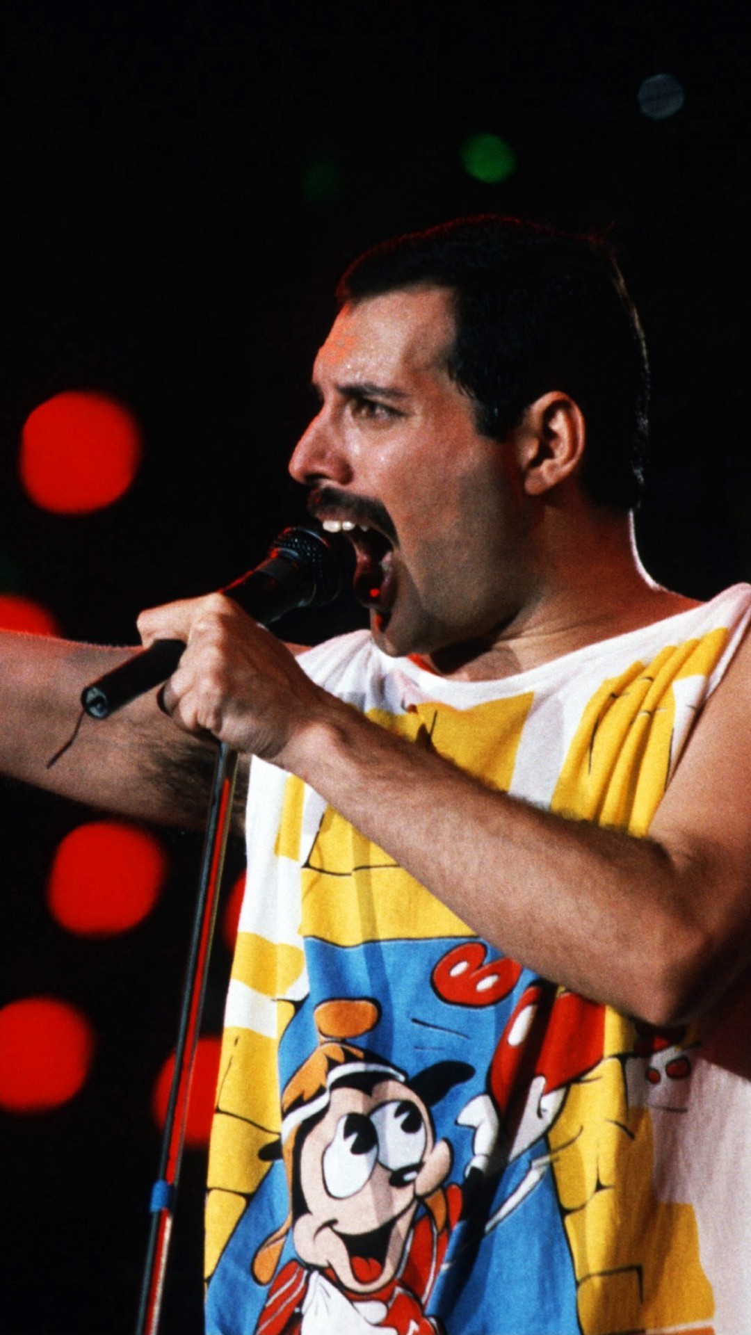 Freddie Mercury, Queen, Microfono, Concerto, Full HD, wallpaper per smartphone