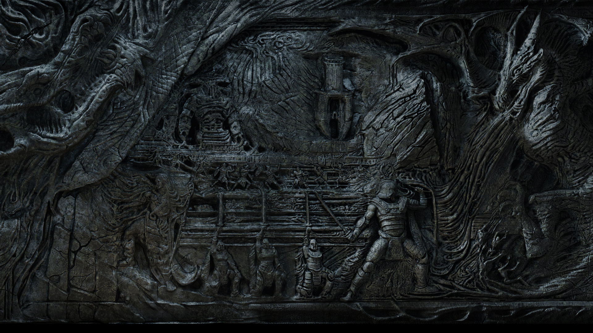 The Elder Scrolls V: Skyrim, Bassorilievo, Pietra, Grigio, Full HD, sfondo Windows 11
