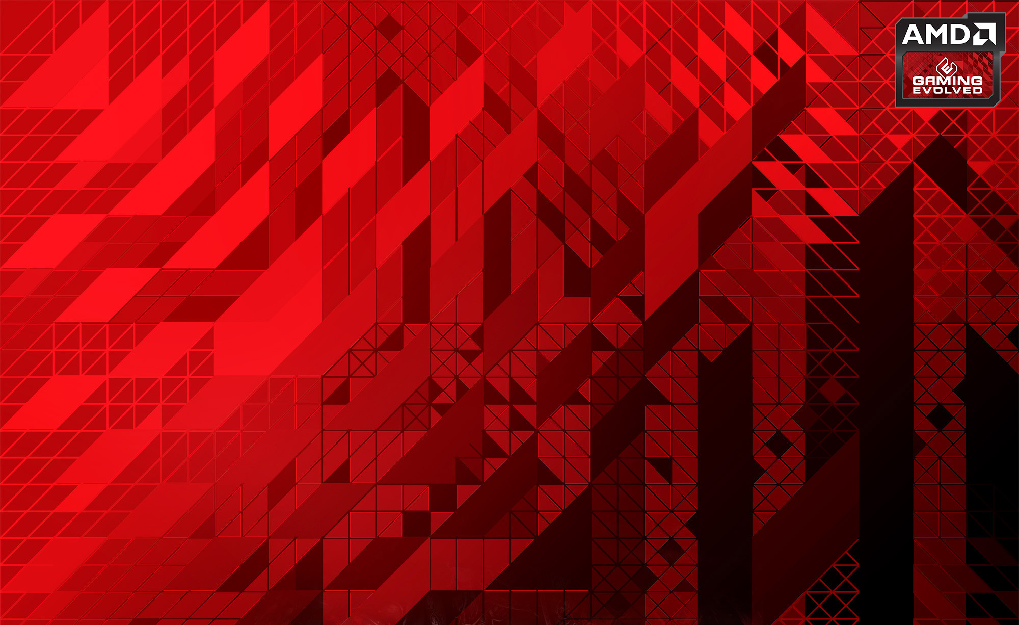 AMD Gaming Evolved, Triangoli, Rosso, Full HD, sfondo per portatile