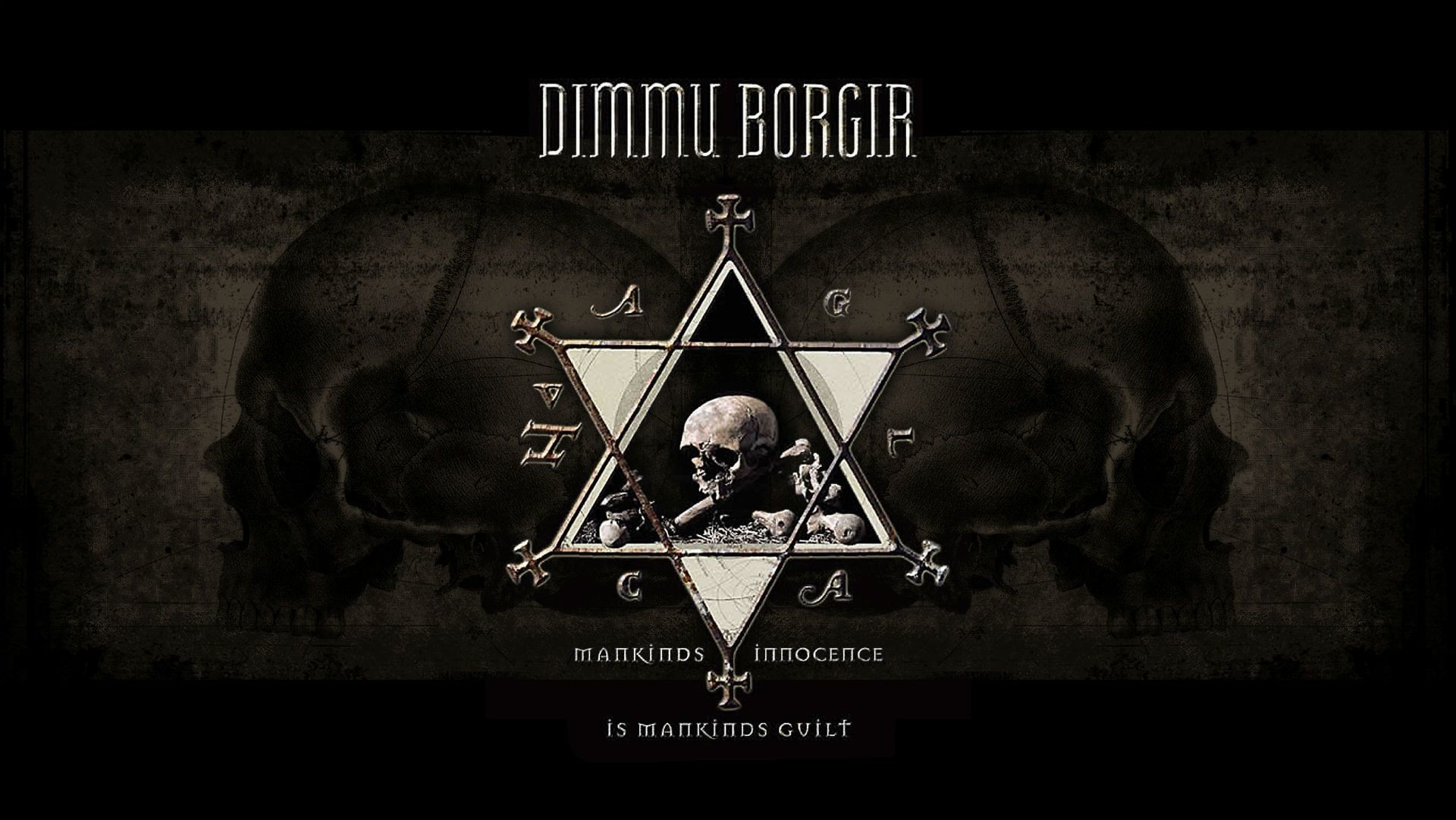 Dimmu Borgir, Teschio, Esagramma, Logo, Full HD, sfondo per portatile