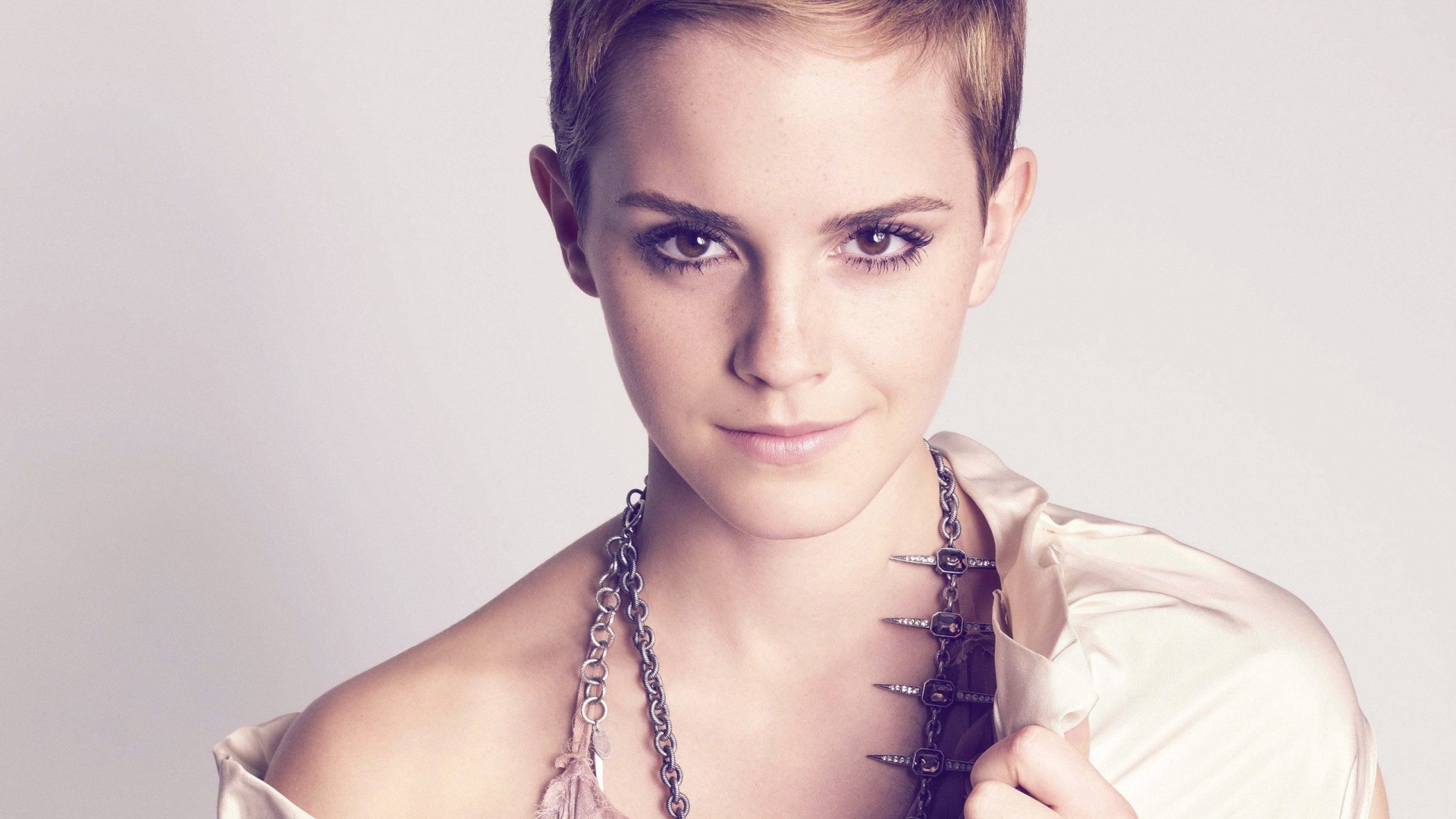 Emma Watson, Capelli corti, Collana, Full HD, sfondo per portatile