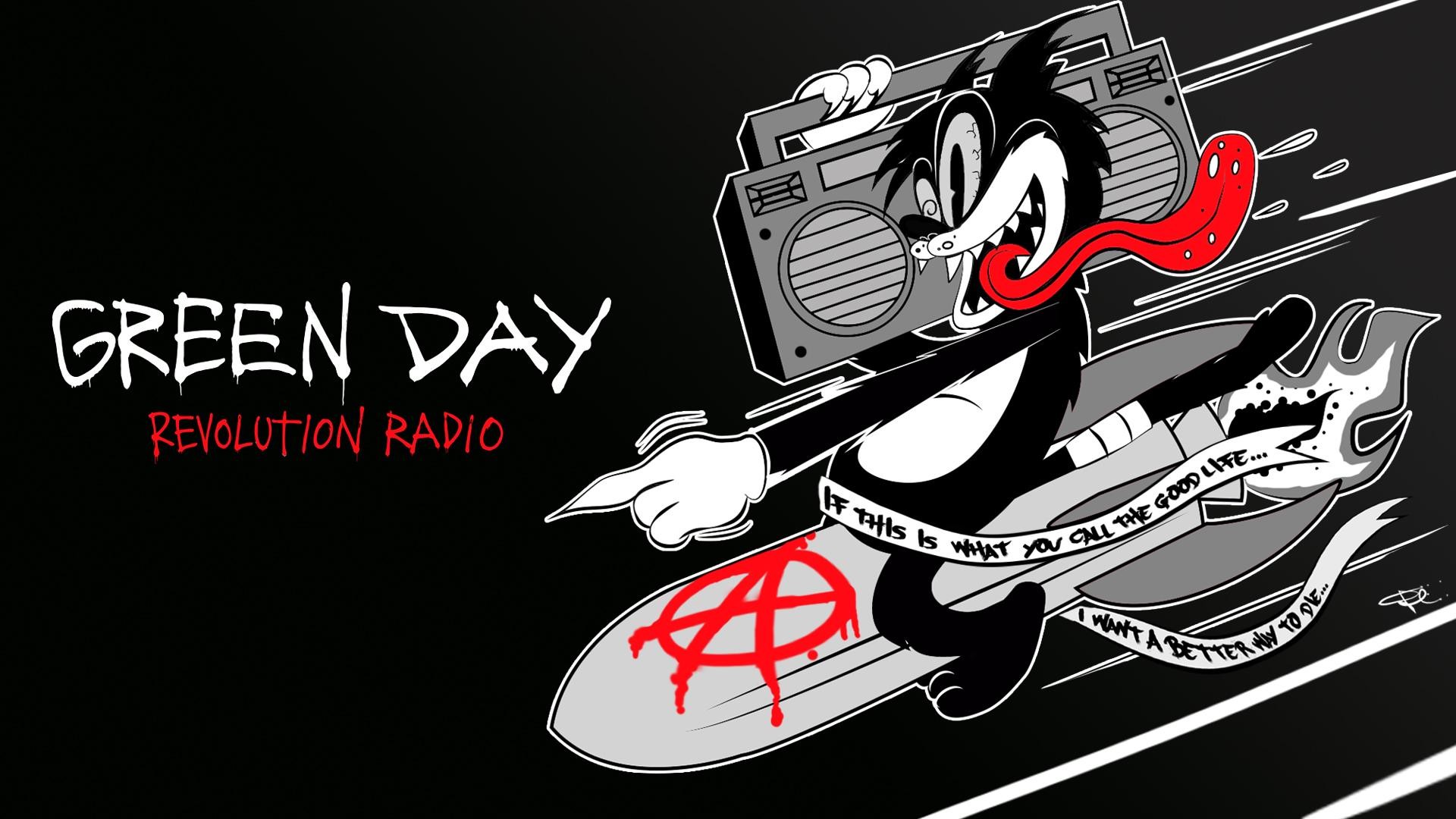Green Day, Revolution Radio, Fumetto, Bianco e nero, 1920x1080, immagine di sfondo