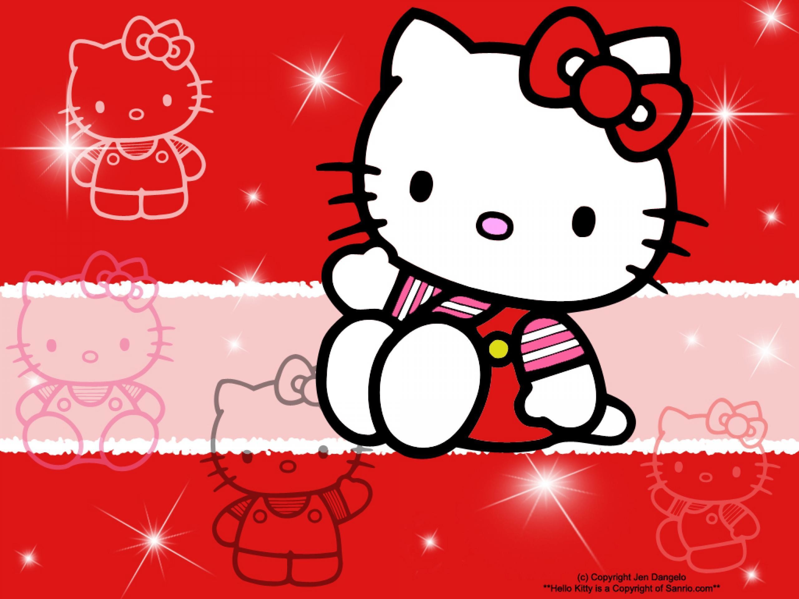Hello Kitty, Rosso, Scintille, Salopette, Sanrio, 2K, schermata di blocco iPad