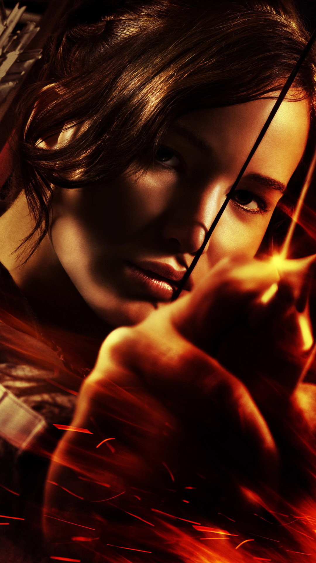 Jennifer Lawrence, Katniss Everdeen, Hunger Games, Primo piano, sfondo per iPhone e Android