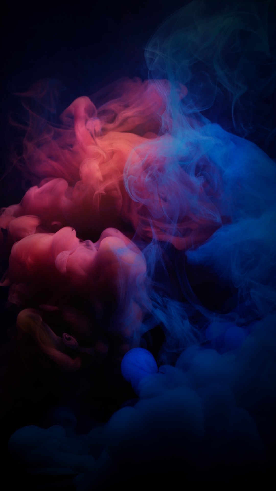 Fumo colorato, Blu e rosso, Sfondo scuro, schermata di blocco Huawei P9