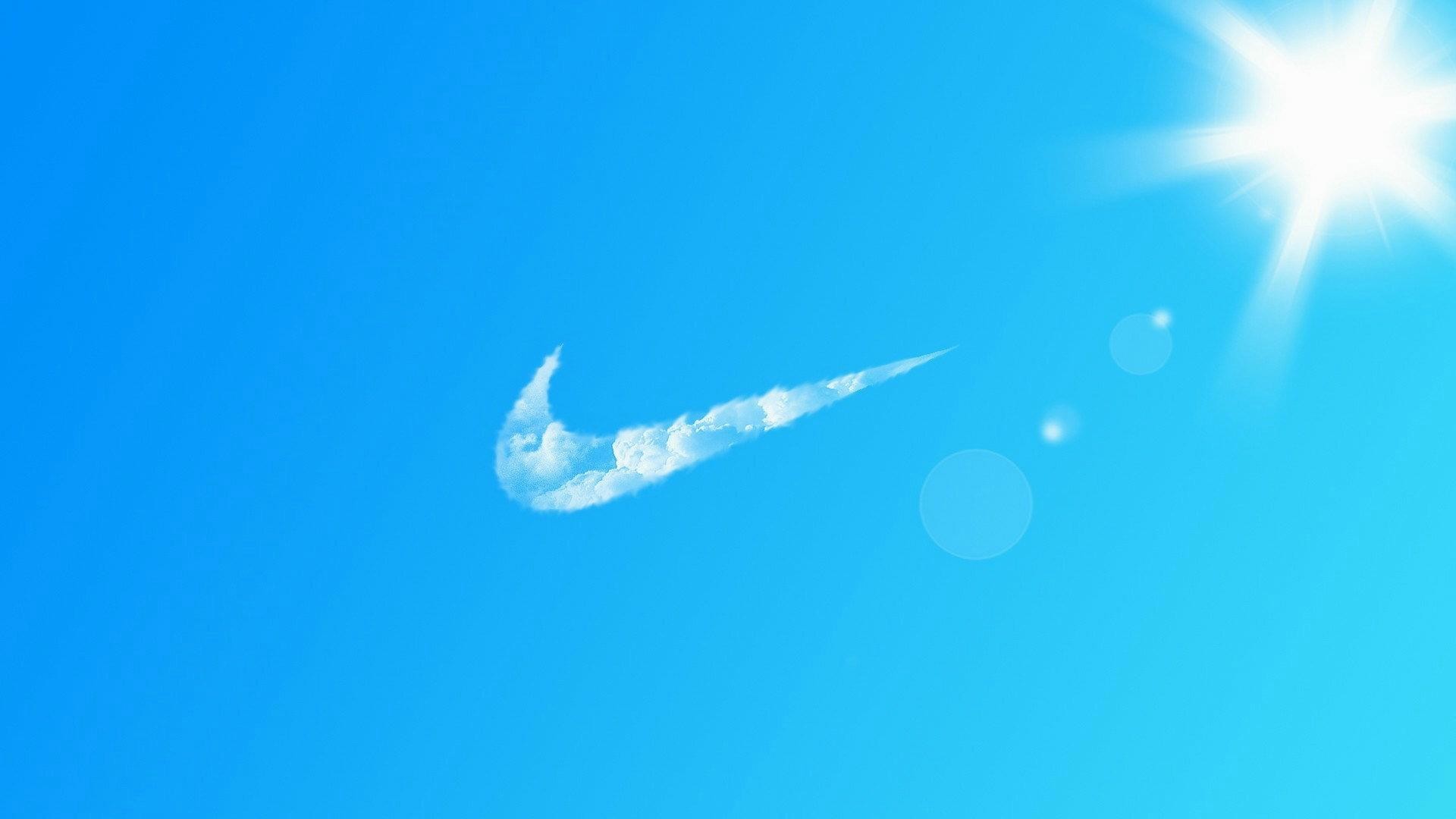 Logo Nike, Nike, Nuvola, Cielo azzurro, sfondo per PC