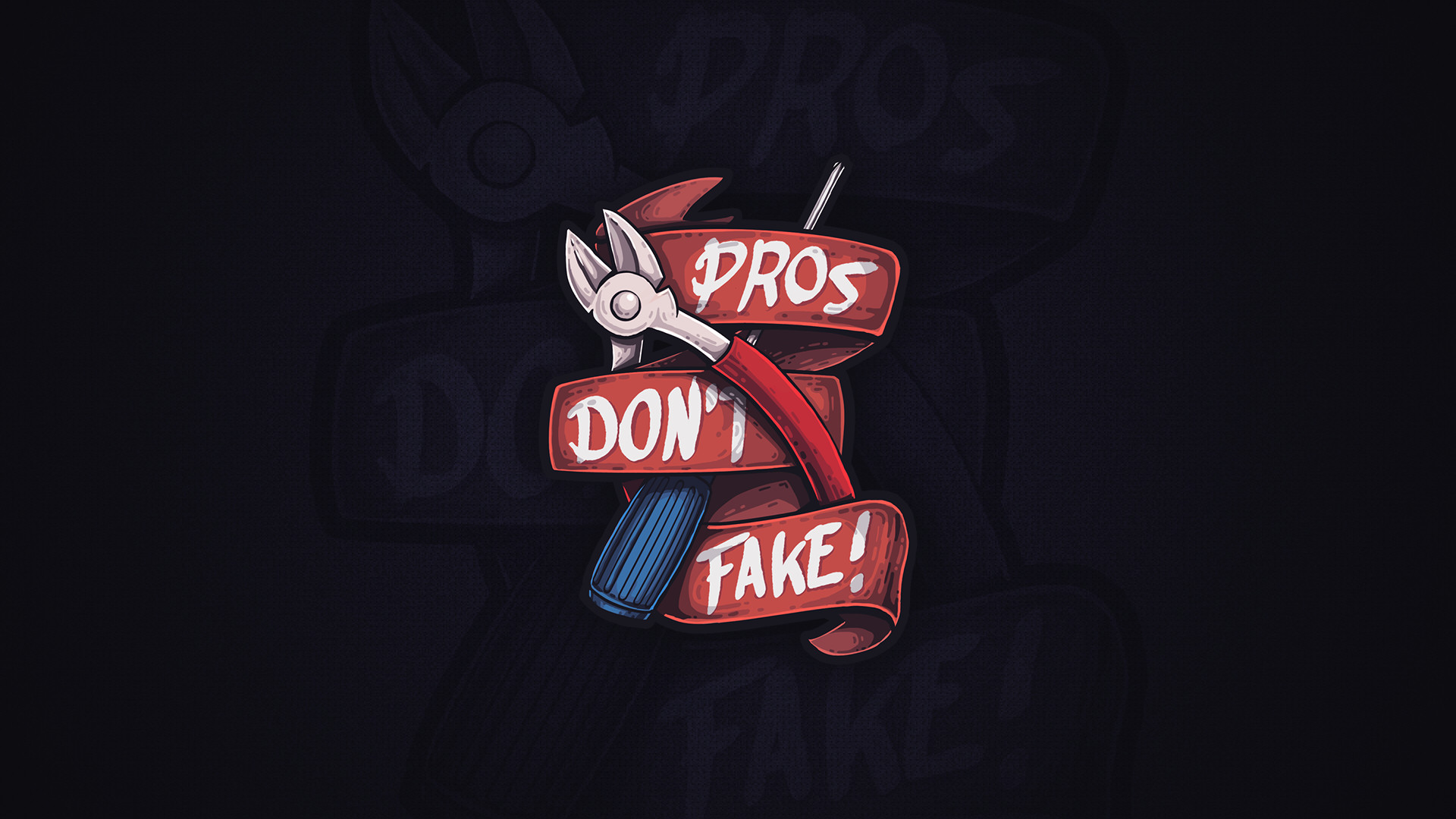 Pros Don't Fake, CS:GO, Tipografia, Pinze, Full HD, sfondo per portatile