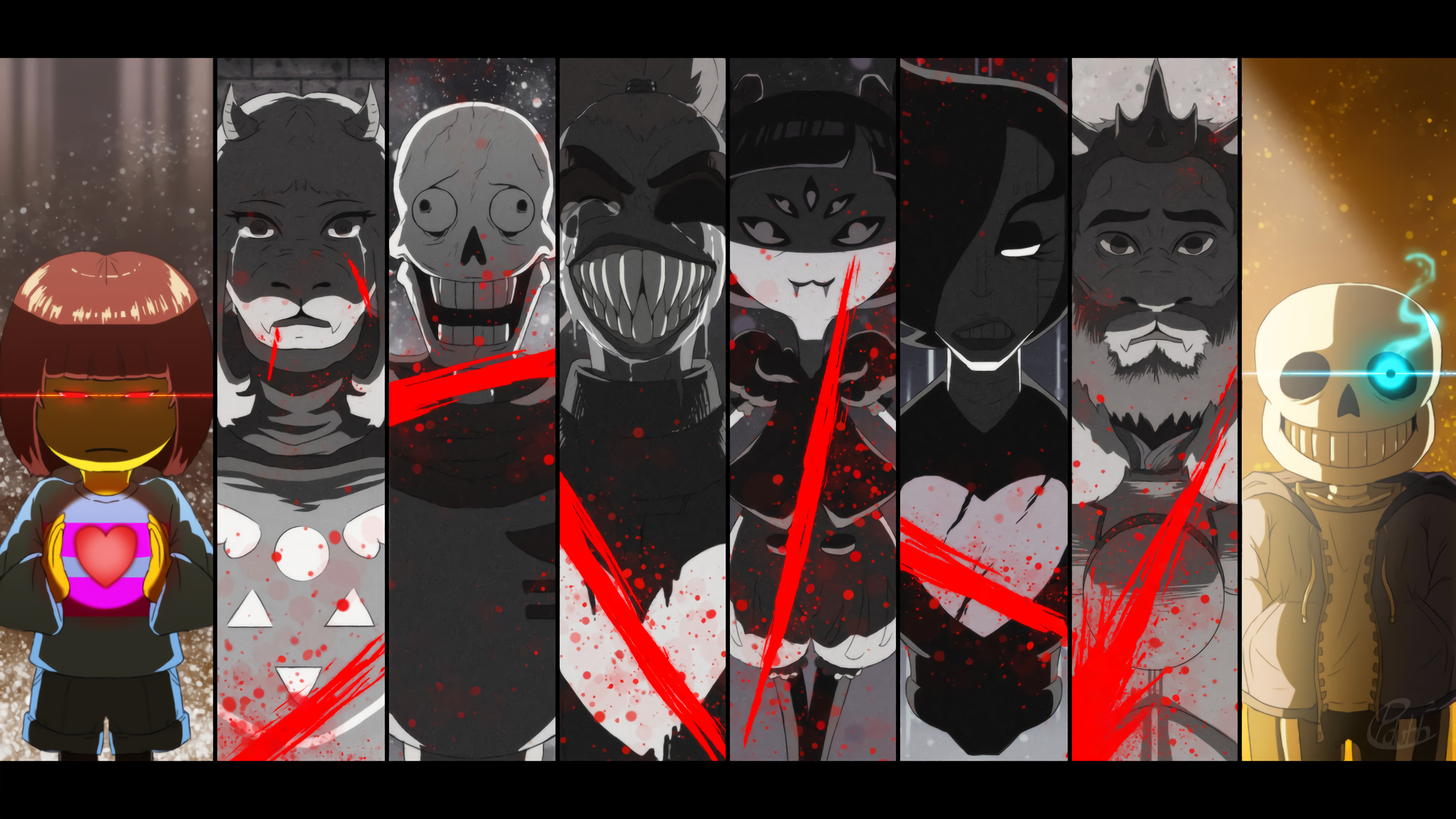 Undertale, Frisk, Sans, Chara, Genocide Route, 2K, sfondo per PC