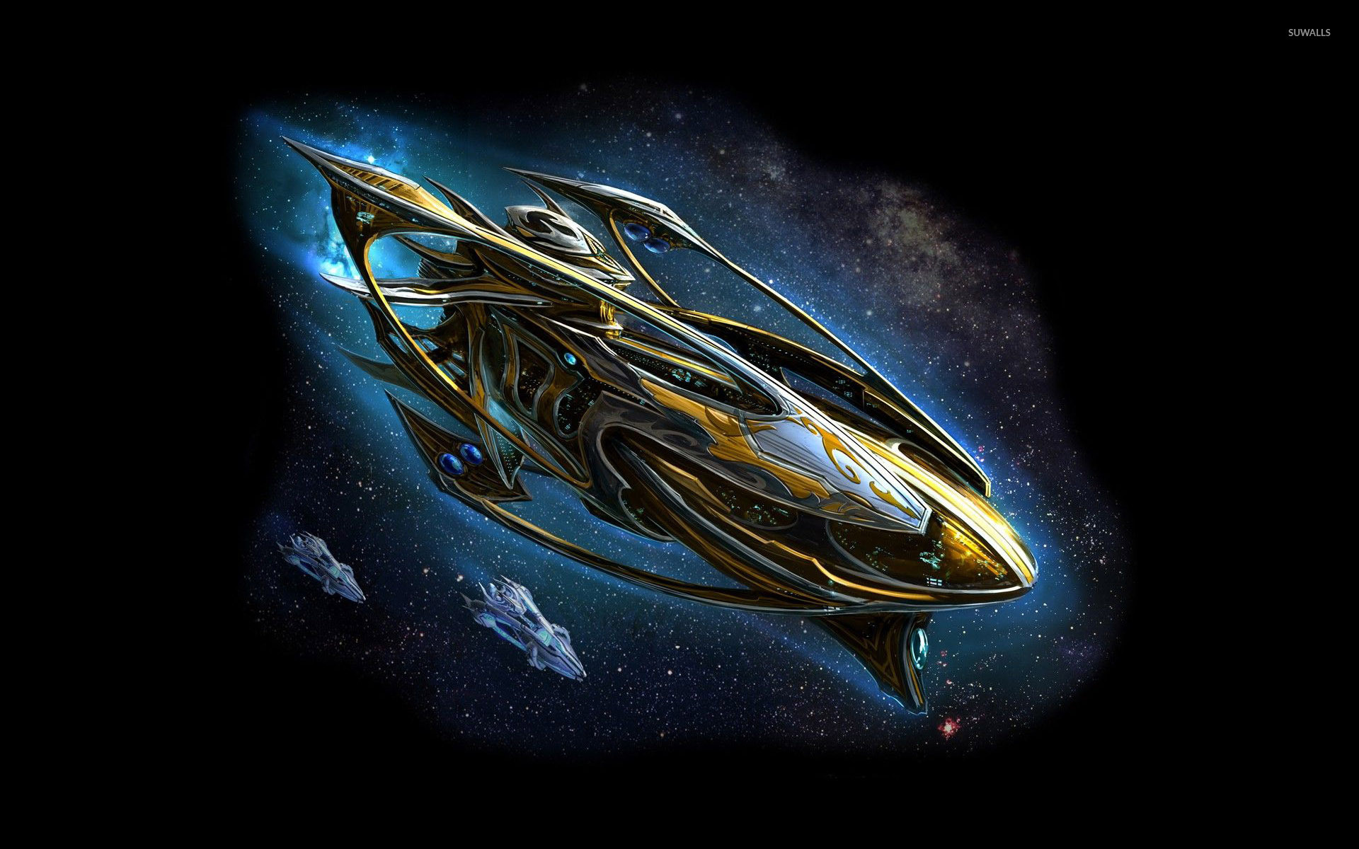 StarCraft II, Protoss, Portaerei, Spazio, 1920x1200, immagine di sfondo