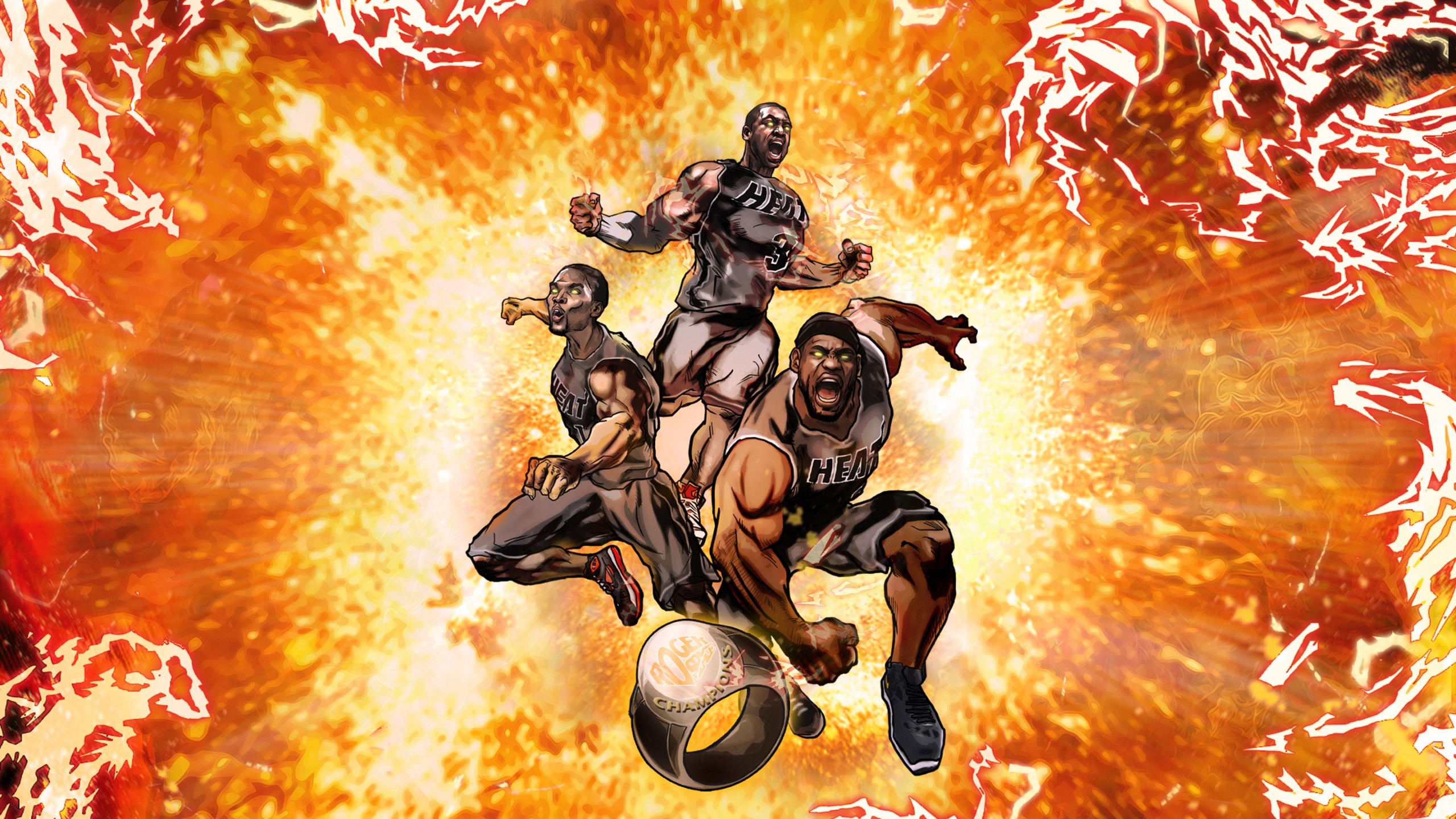 NBA, Illustrazione, Esplosione, 2560x1440, sfondo per PC