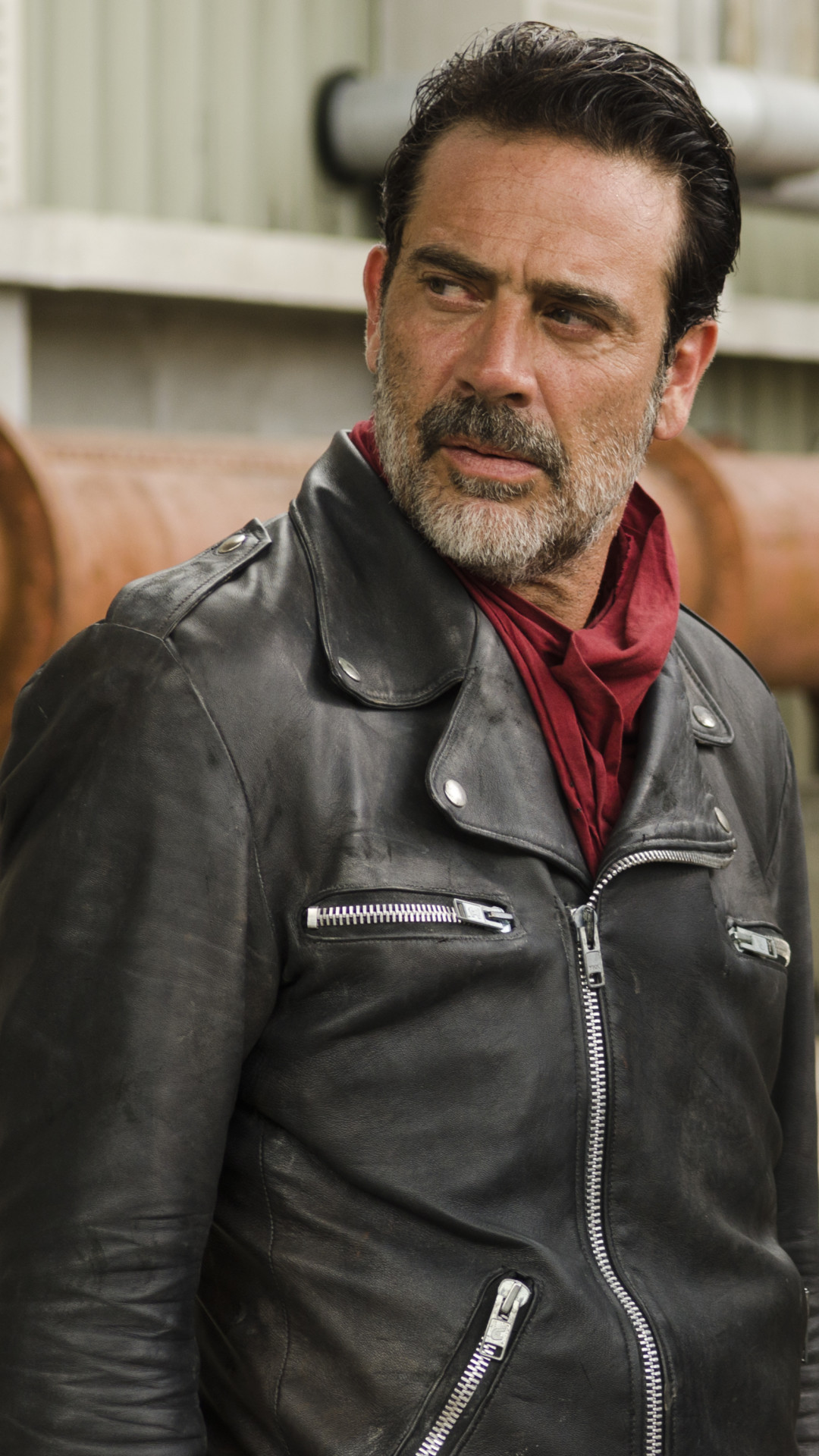 Negan, Jeffrey Dean Morgan, The Walking Dead, Giacca di pelle, Full HD, sfondo verticale per cellulare