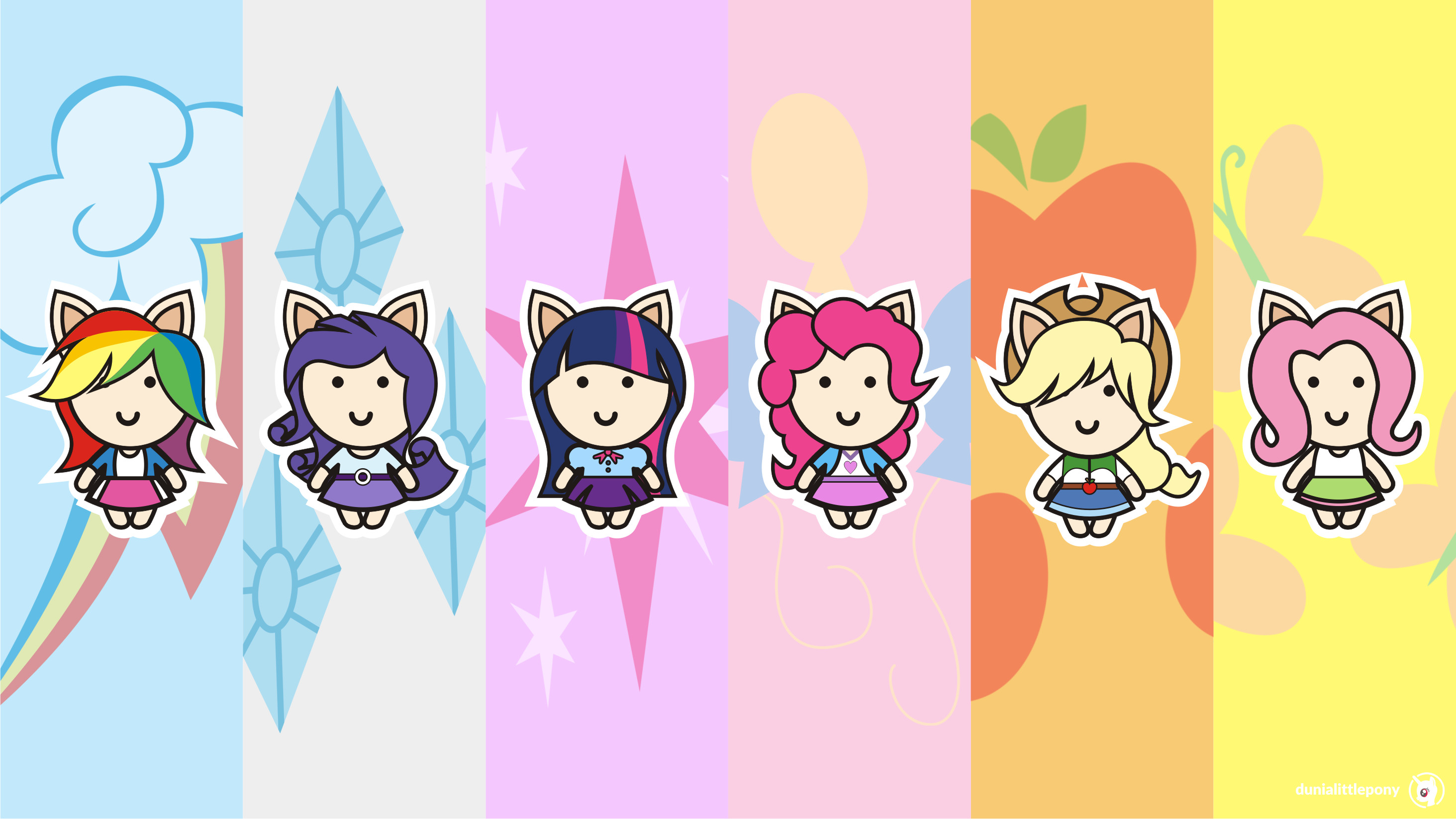 My Little Pony, Equestria Girls, Rainbow Dash, Twilight Sparkle, Pinkie Pie, Chibi, immagine di sfondo