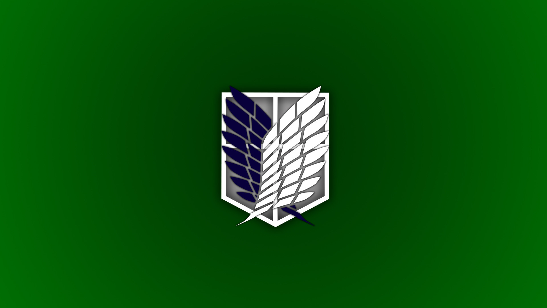 Ali della libertà, Attack on Titan, Corpo di ricerca, Stemma, Sfondo verde, wallpaper 1920x1080