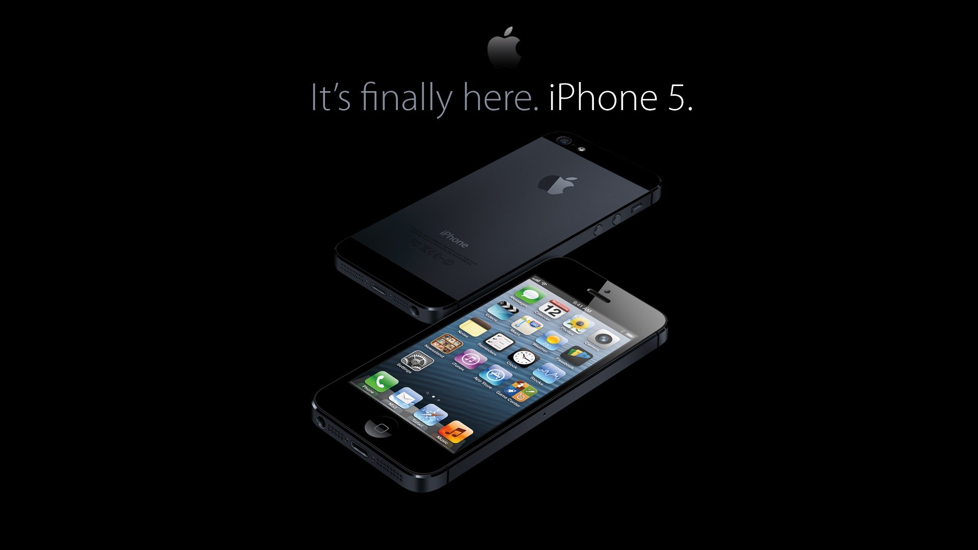 iPhone 5, Apple, Pubblicità, Sfondo nero, Full HD, wallpaper per portatile