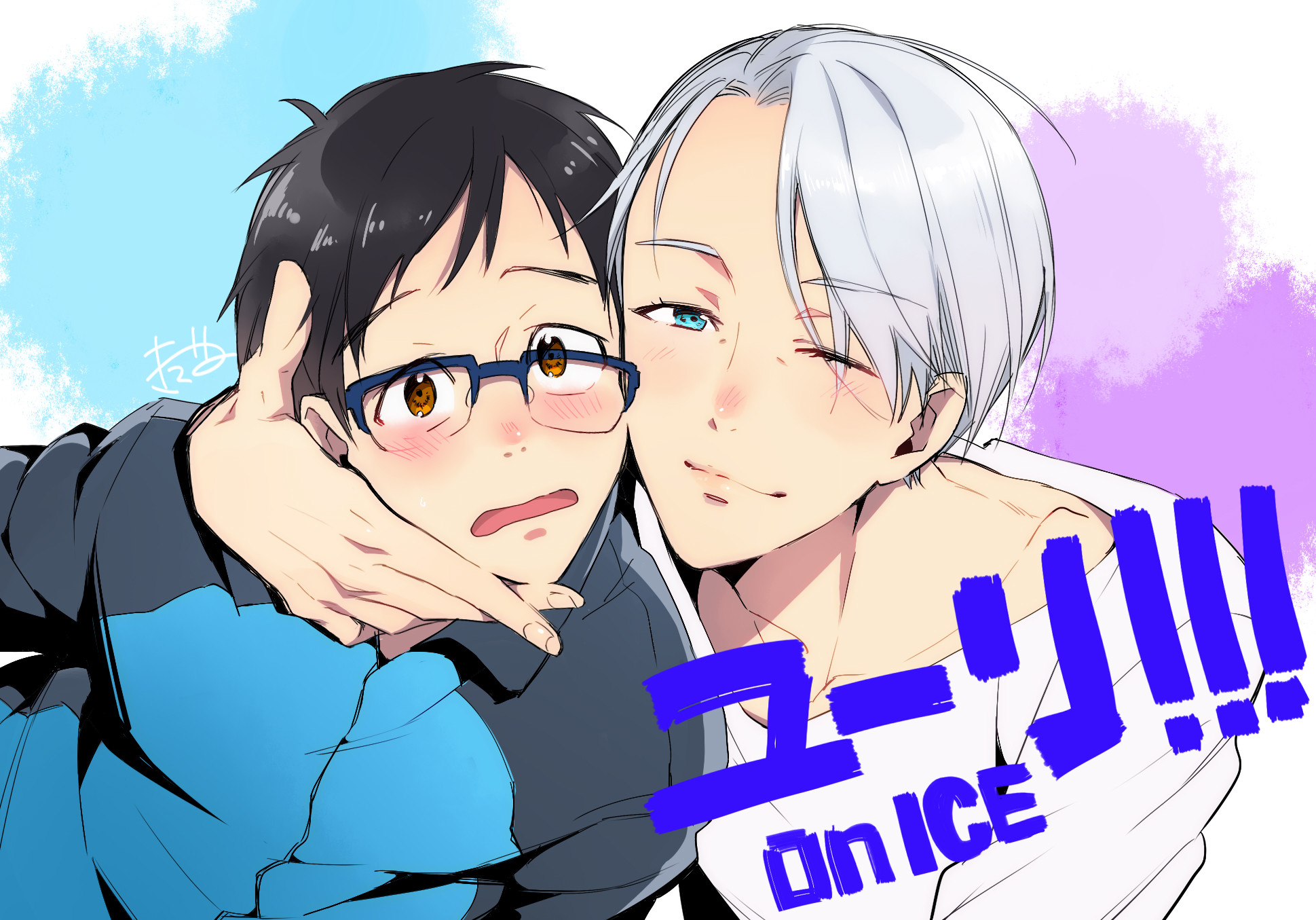 Yuri Katsuki, Victor Nikiforov, Yuri!!! on Ice, Logo, Full HD, sfondo per portatile
