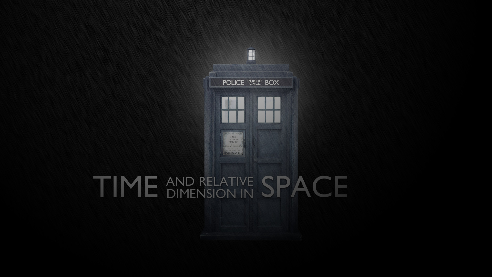 TARDIS, Time And Relative Dimension In Space, Doctor Who, Sfondo scuro, wallpaper Windows 11