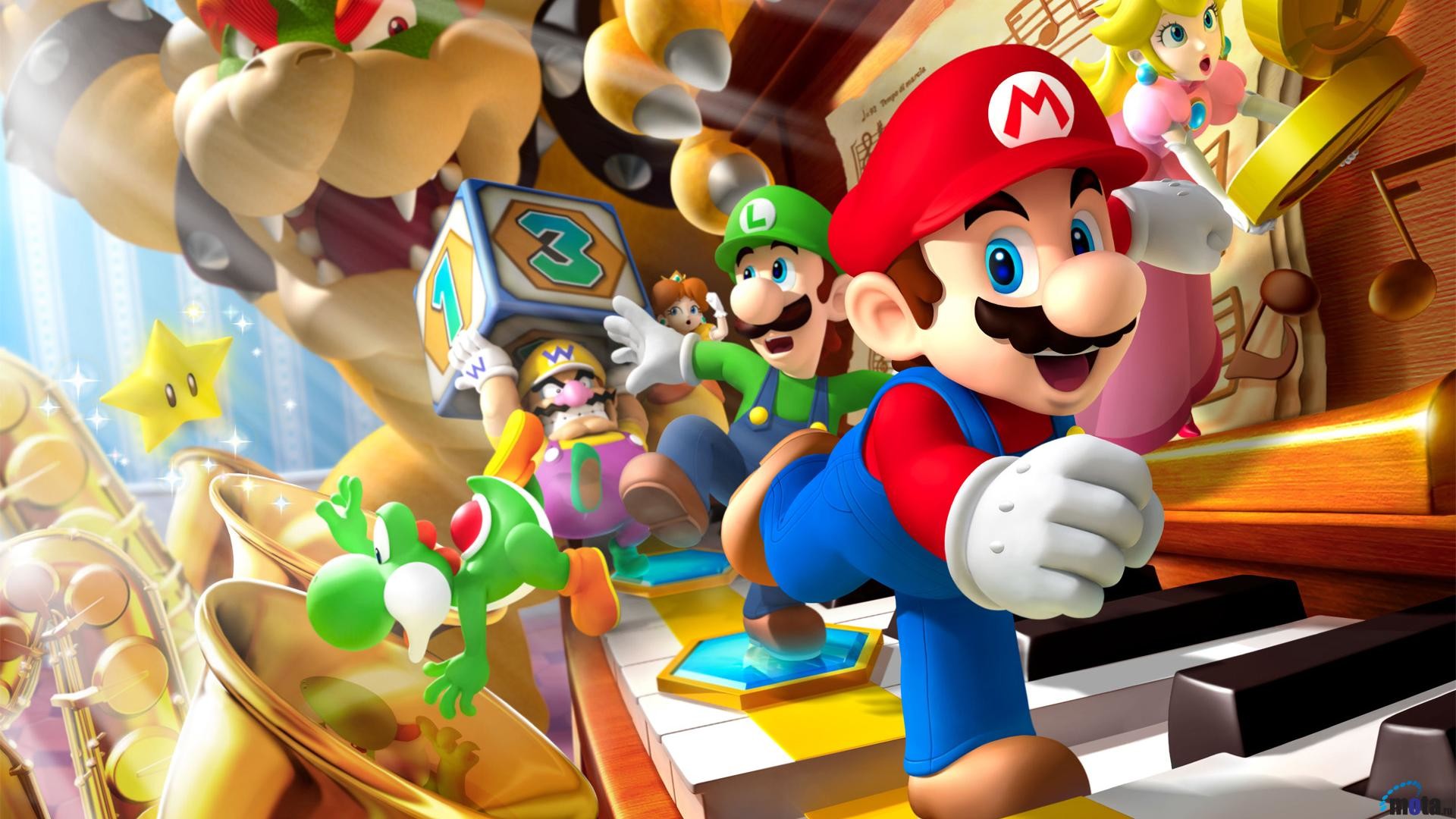 Mario Party, Mario, Luigi, Wario, Yoshi, Bowser, 1920x1080, immagine di sfondo