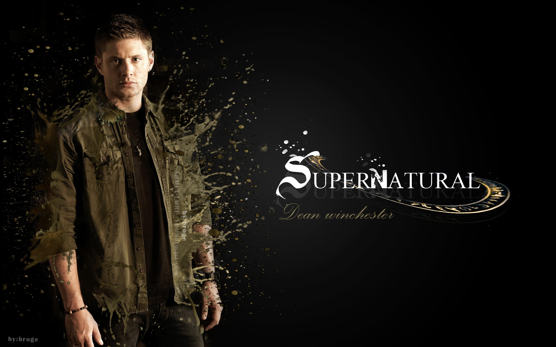 Dean Winchester, Jensen Ackles, Supernatural, Sfondo nero, 1920x1200, wallpaper desktop