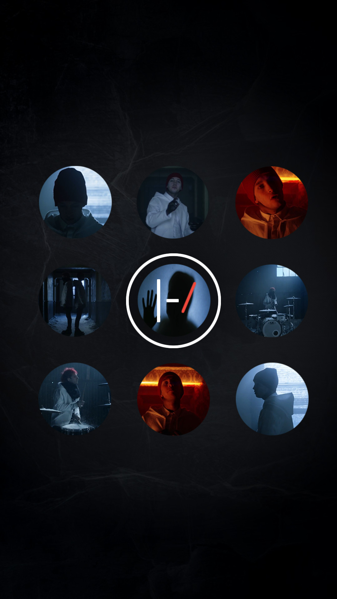 Twenty One Pilots, Logo, Collage, Sfondo nero, Full HD, schermata di blocco del cellulare