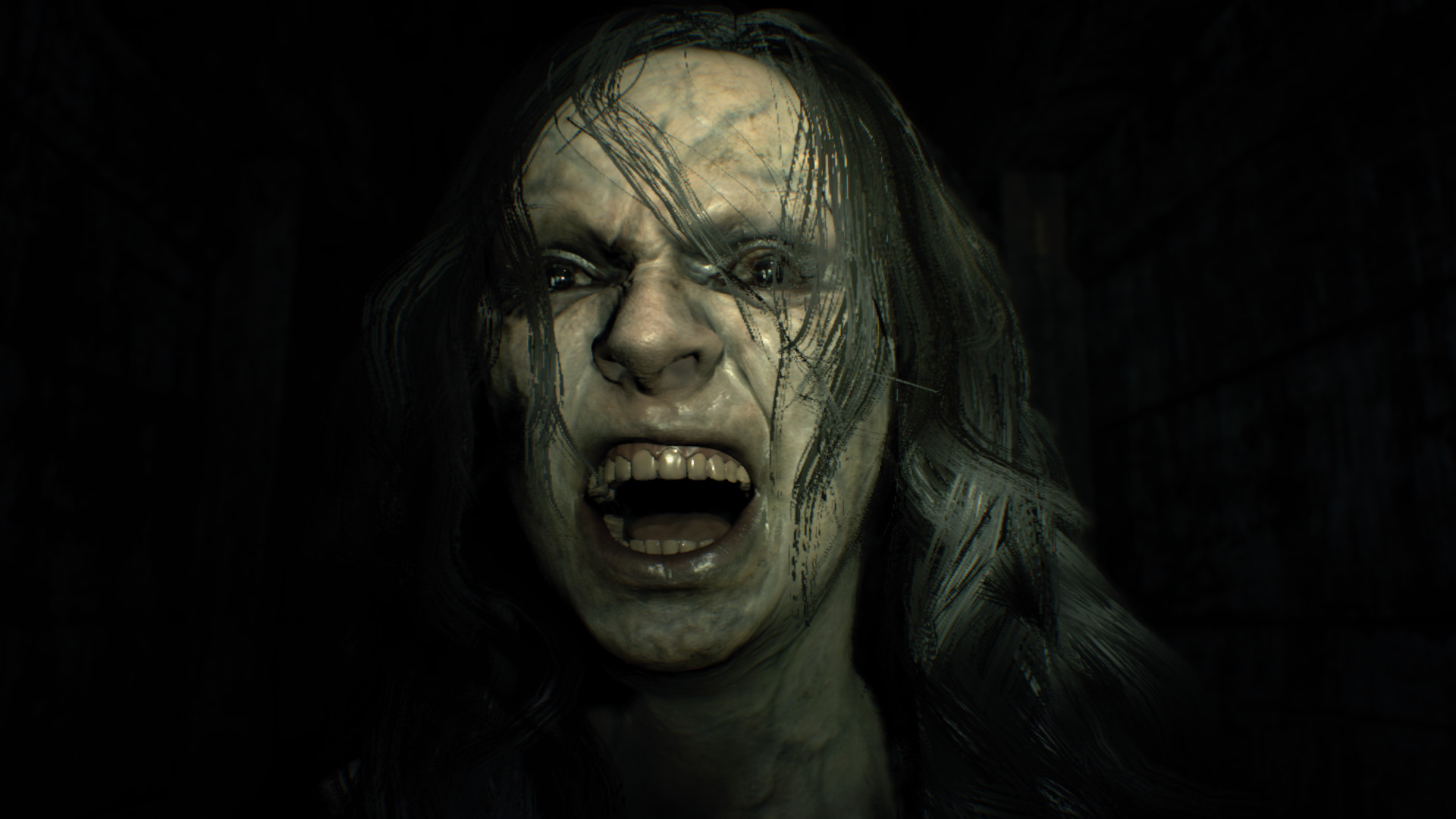 Resident Evil 7: Biohazard, Marguerite Baker, Primo piano, Buio, Horror, sfondo 16:9 Full HD
