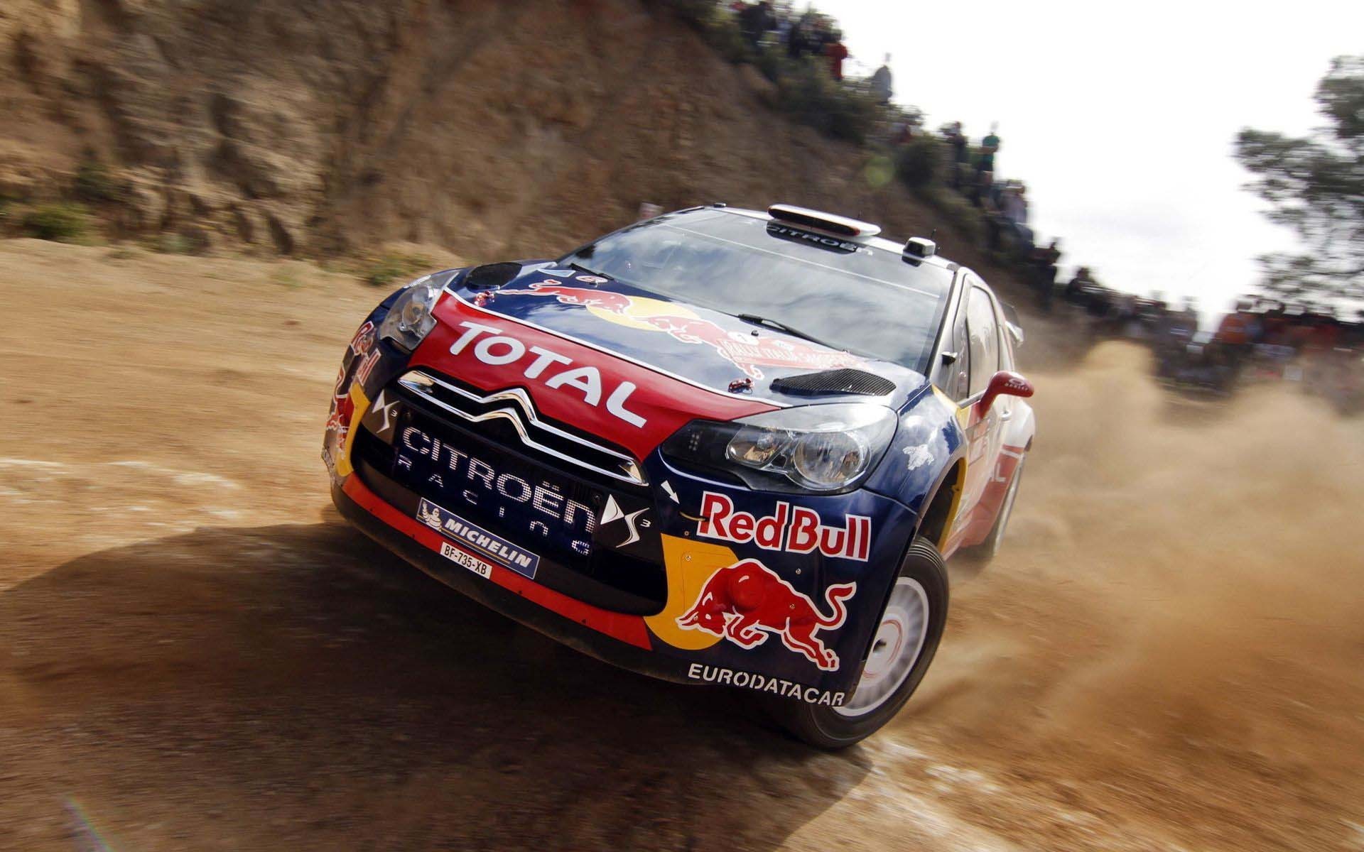 Citroën DS3 WRC, Red Bull, Total, Sterrato, WRC, Full HD, sfondo per PC