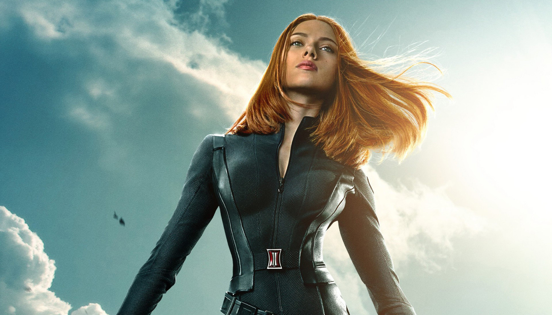 Scarlett Johansson, Vedova Nera, Captain America: The Winter Soldier, Marvel, Cielo, sfondo desktop